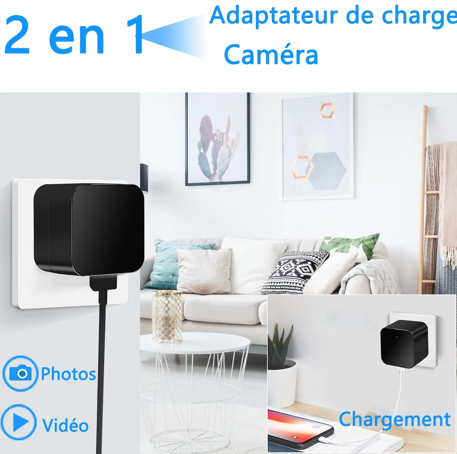 Mini ukryta kamera szpiegowska 5G/2,4G, niewidoczna kamera HD 1080P Microspia, przenośna mini kamera HD 1080P, kamera szpiegowska z wykrywaniem ruchu, przechowywanie w chmurze do domu, biura itp.