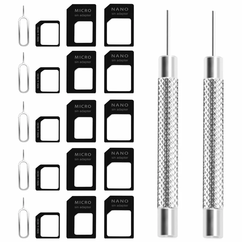 4 w 1 adapter kart SIM Nano, zestaw 5 adapterów kart SIM Nano, Micro do Regular z ekstraktorem SIM, do smartfona
