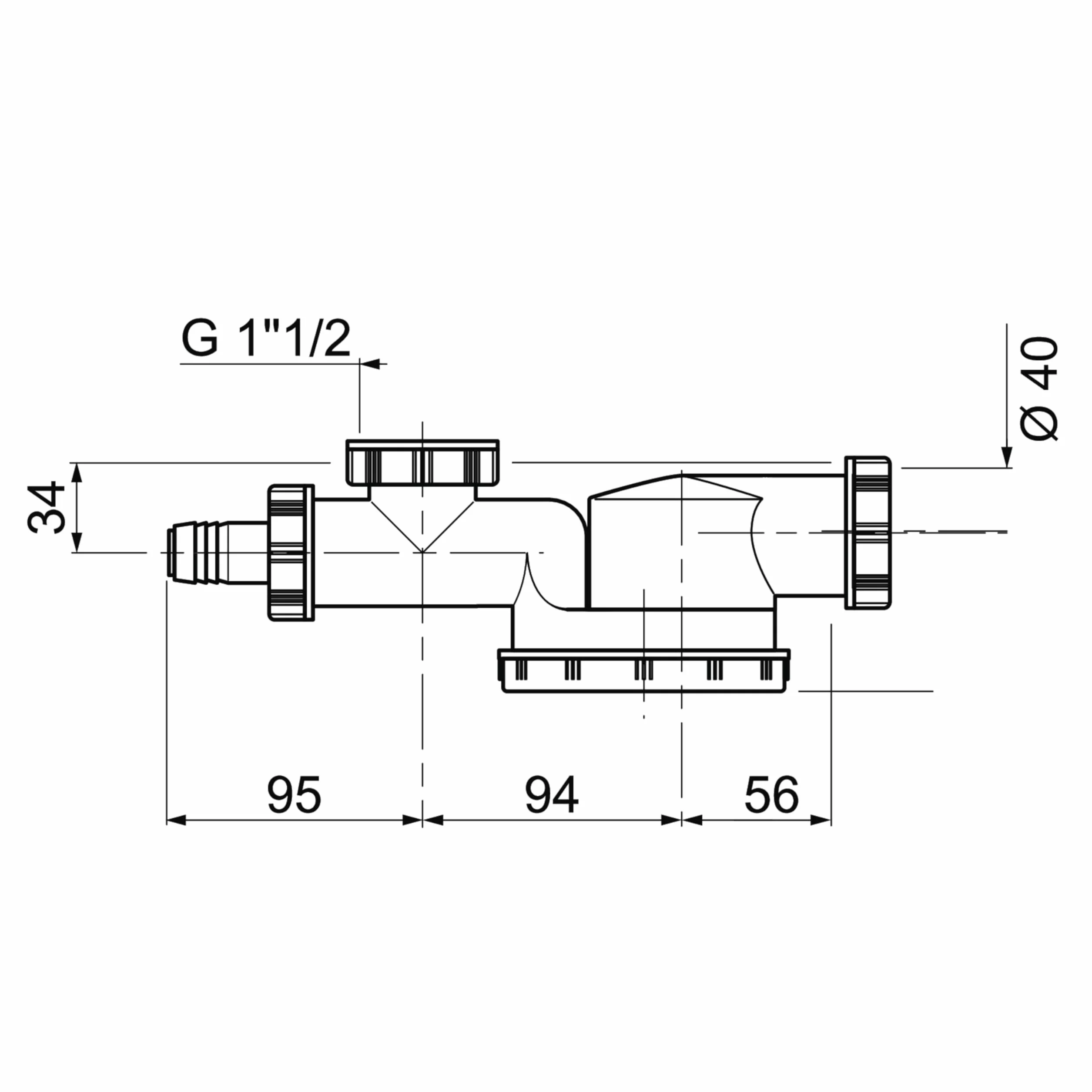Wirquin Siphon évier gain de place Ø40 Espace avec garde d'eau 50 mm blanc