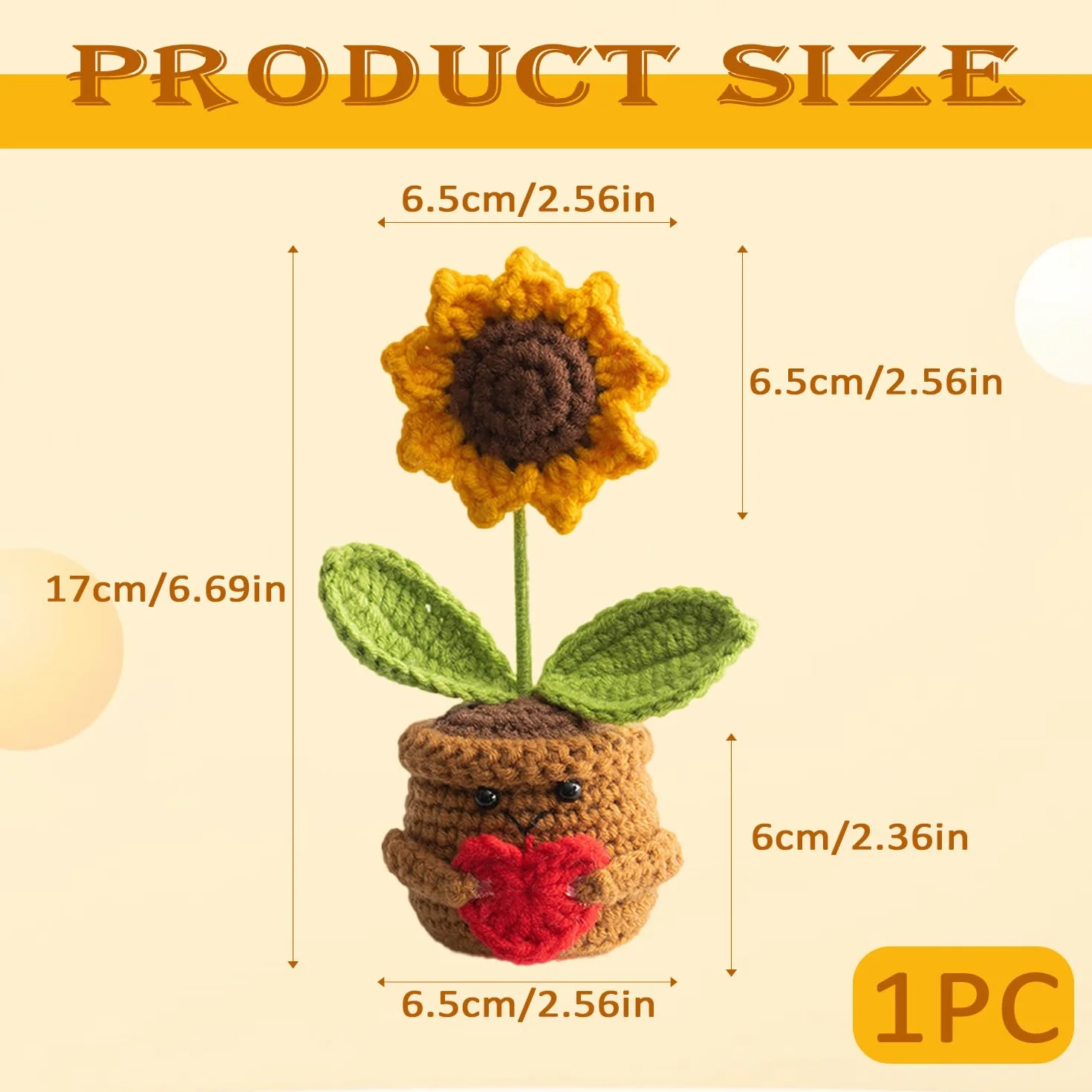 Bouquet Fleurs au Crochet Tournesols Petits Cadeaux Poupée Artificielles Décoration