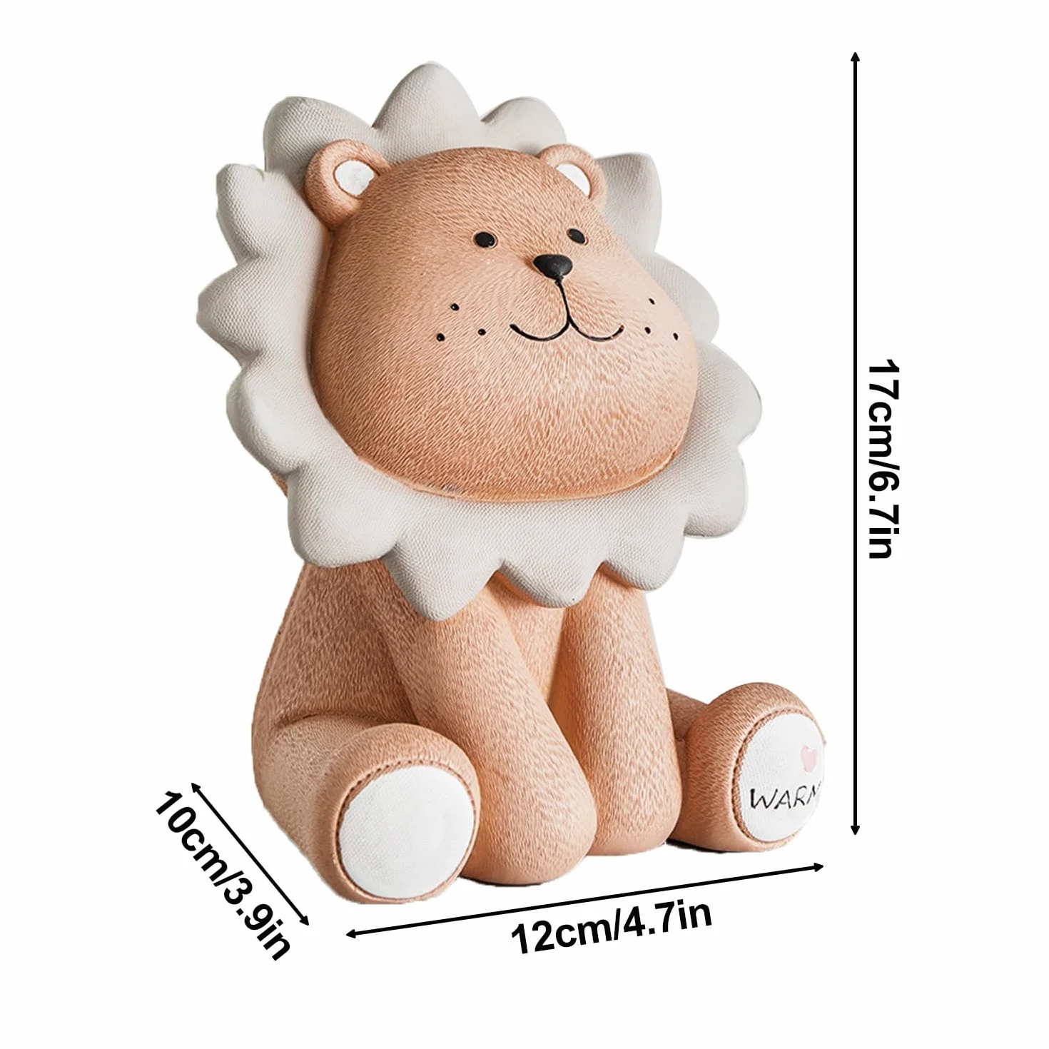 Lion Résine Grise Incassable Tirelire Cadeau Anniversaire Enfants