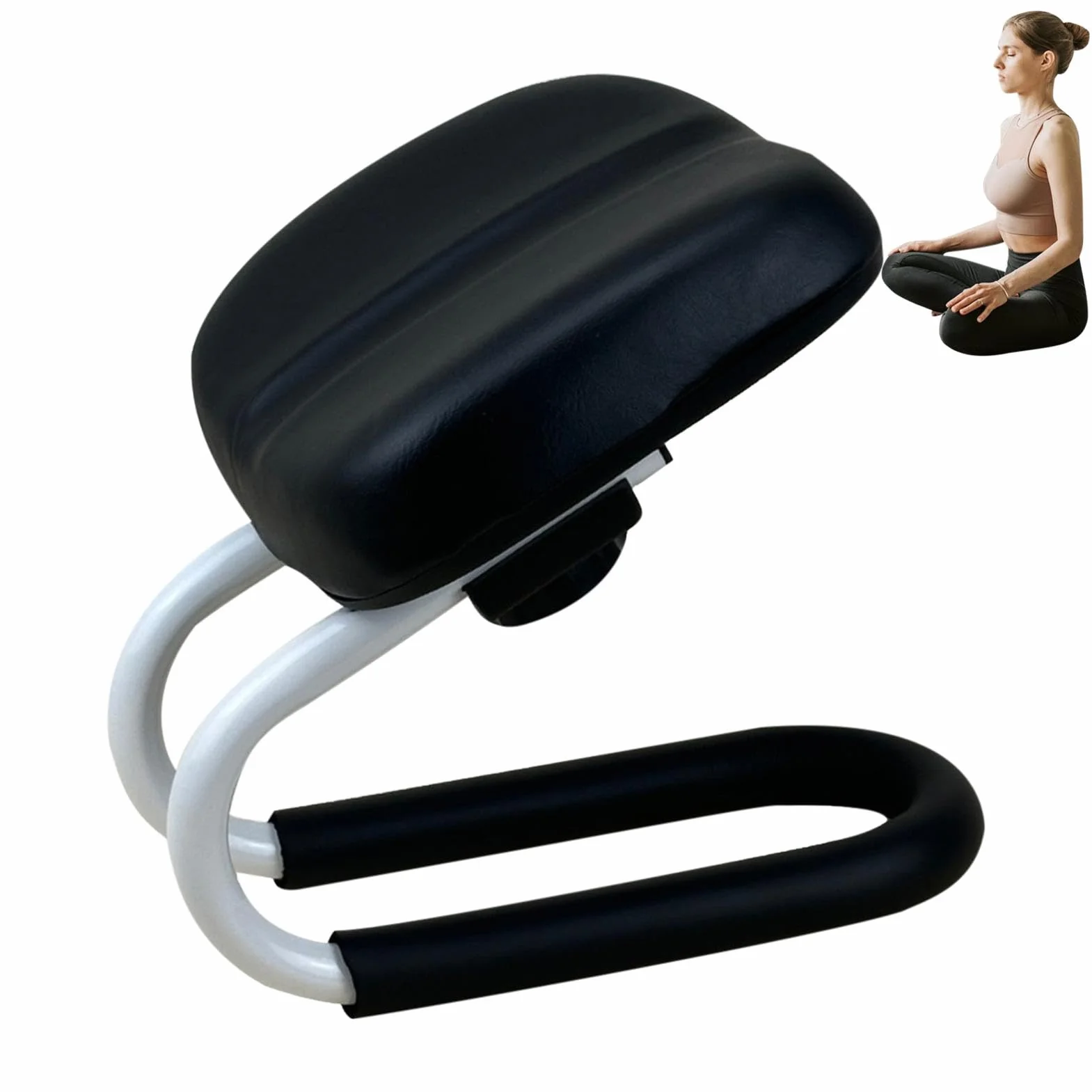 Siège de méditation, banc de prière pour s'agenouiller à la maison,Tabouret à genoux en métal réglable avec coussin éponge - Banc, accessoires de méditation, manche de jambe antidérapante, chaise port