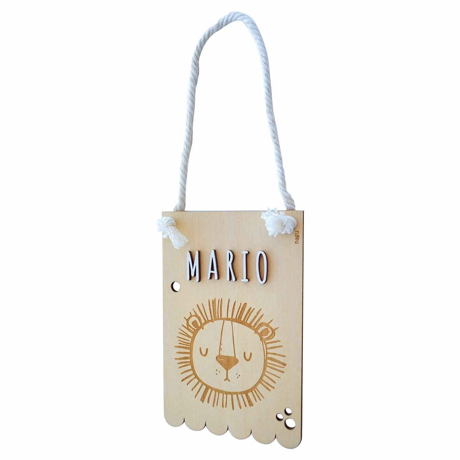 Fanion en Bois avec Animaux 10x15 cm Guirlande Décorative Chambre Bébé Personnalisé