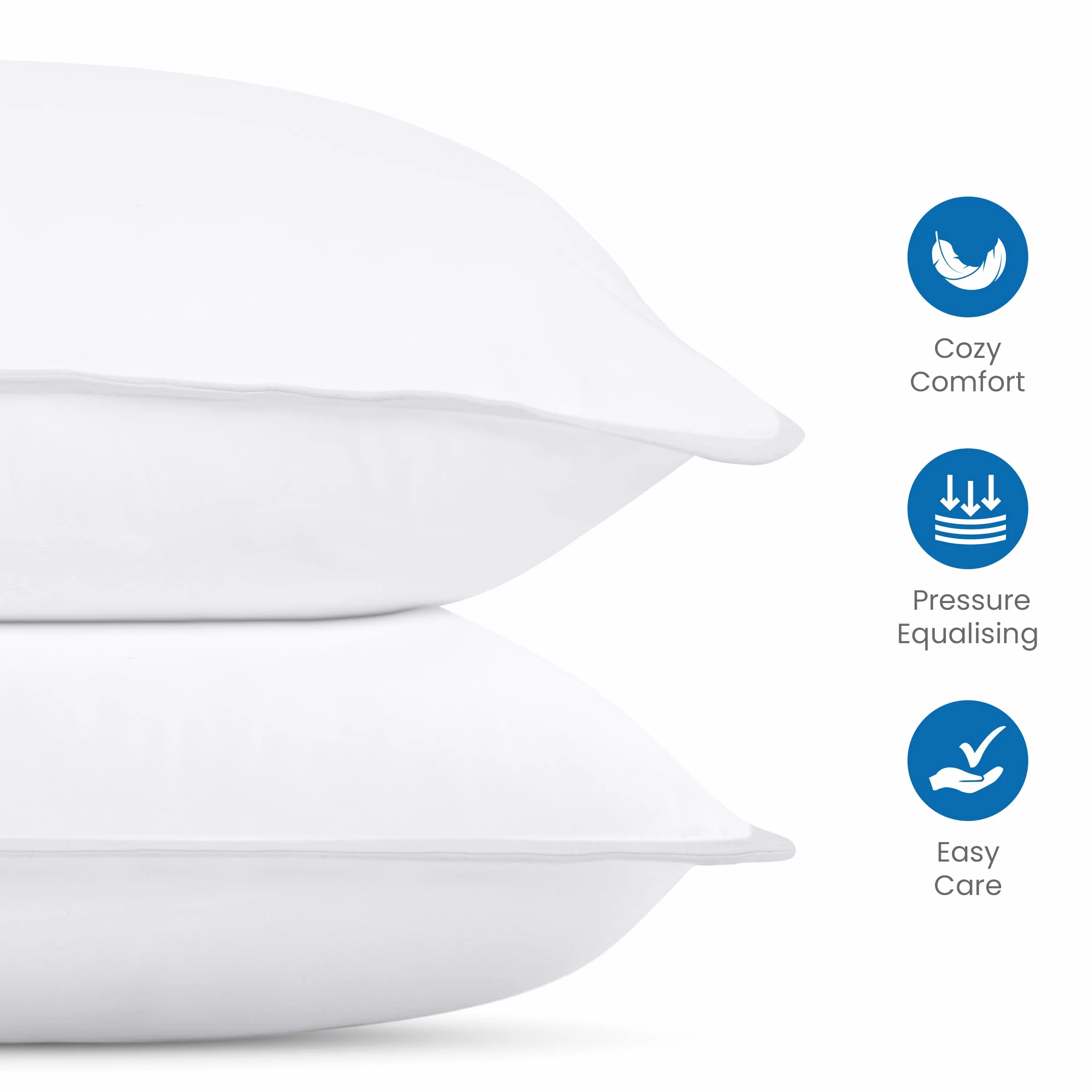 Utopia Bedding Oreiller Lot de 2 60x60 cm Coussin Respirant Doux Blanc