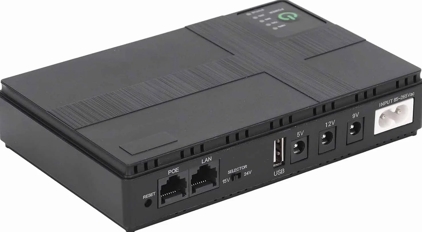 Mini UPS Battery Backup, zasilacz bezprzerwowy 10400mAh 18Wh z wyjściem DC 12V 9V 5V 2A do routera bezprzewodowego, modemu, oświetlenia LED, kamery bezpieczeństwa, smartfona