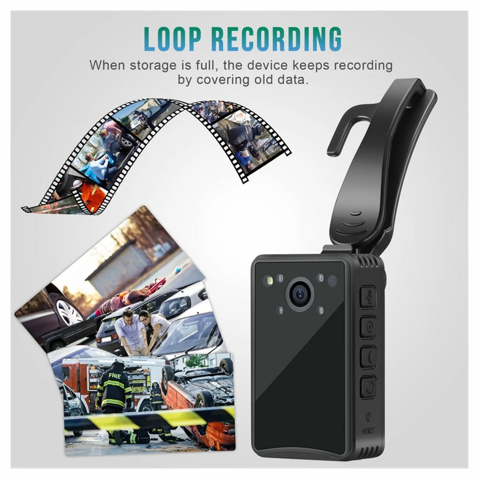 A23 Police Body Camera HD 1080P DVR Video Security Cam IR Night Vision Mini kamery z 14 H długi czas pracy na baterii nagrywania(With 64GB TF Card)