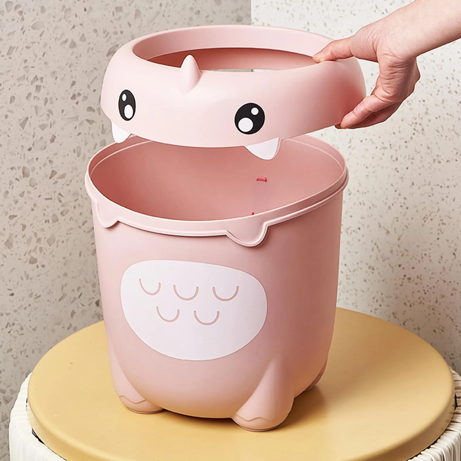 Poubelle Enfant Dinosaure Mignonne Grande Capacité Rangement Déchets Salle De Bain