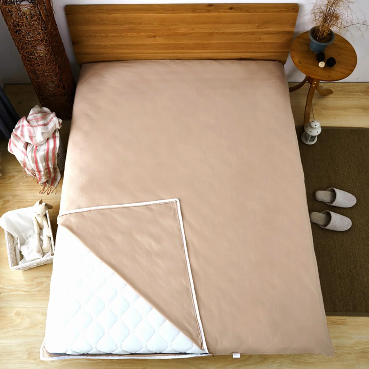 Housse de Futon Sol Japonaise Queen avec Fermeture Éclair, Anti-Poussière, 120x200cm