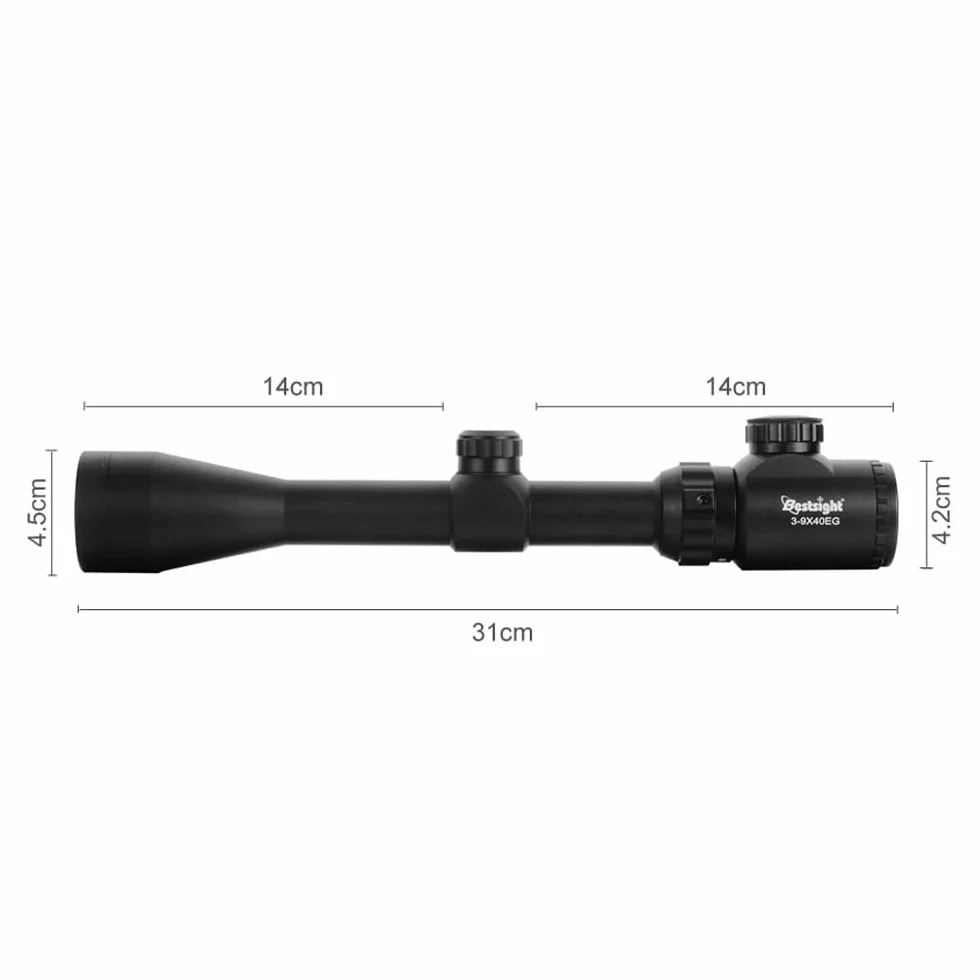 Paike 3-9x40 luneta karabinowa z czerwonym i zielonym podświetleniem Z Klapką