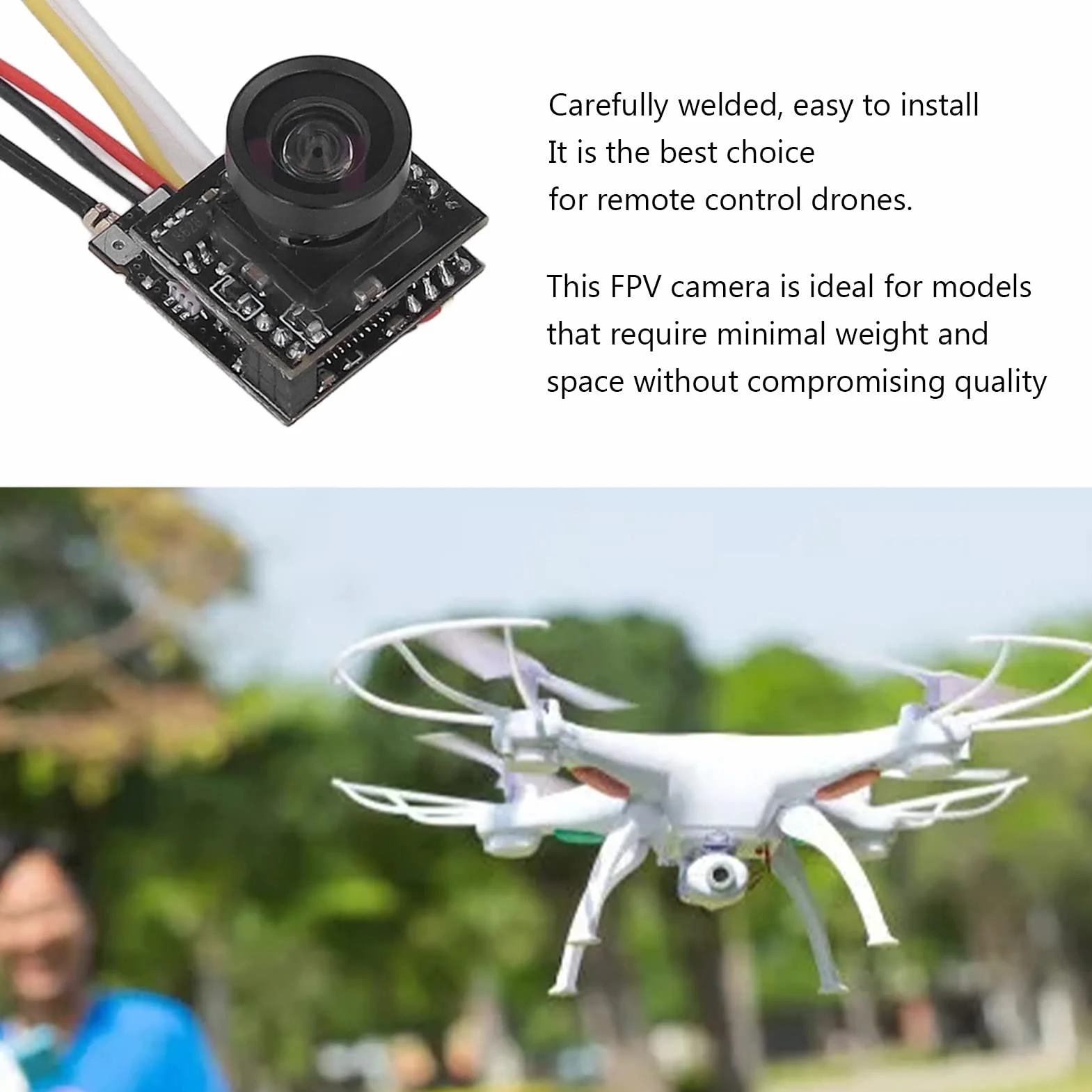 Kamera FPV 5.8G, czarna Łatwa w instalacji kamera FPV 800TVL Race Band do samochodów wyścigowych