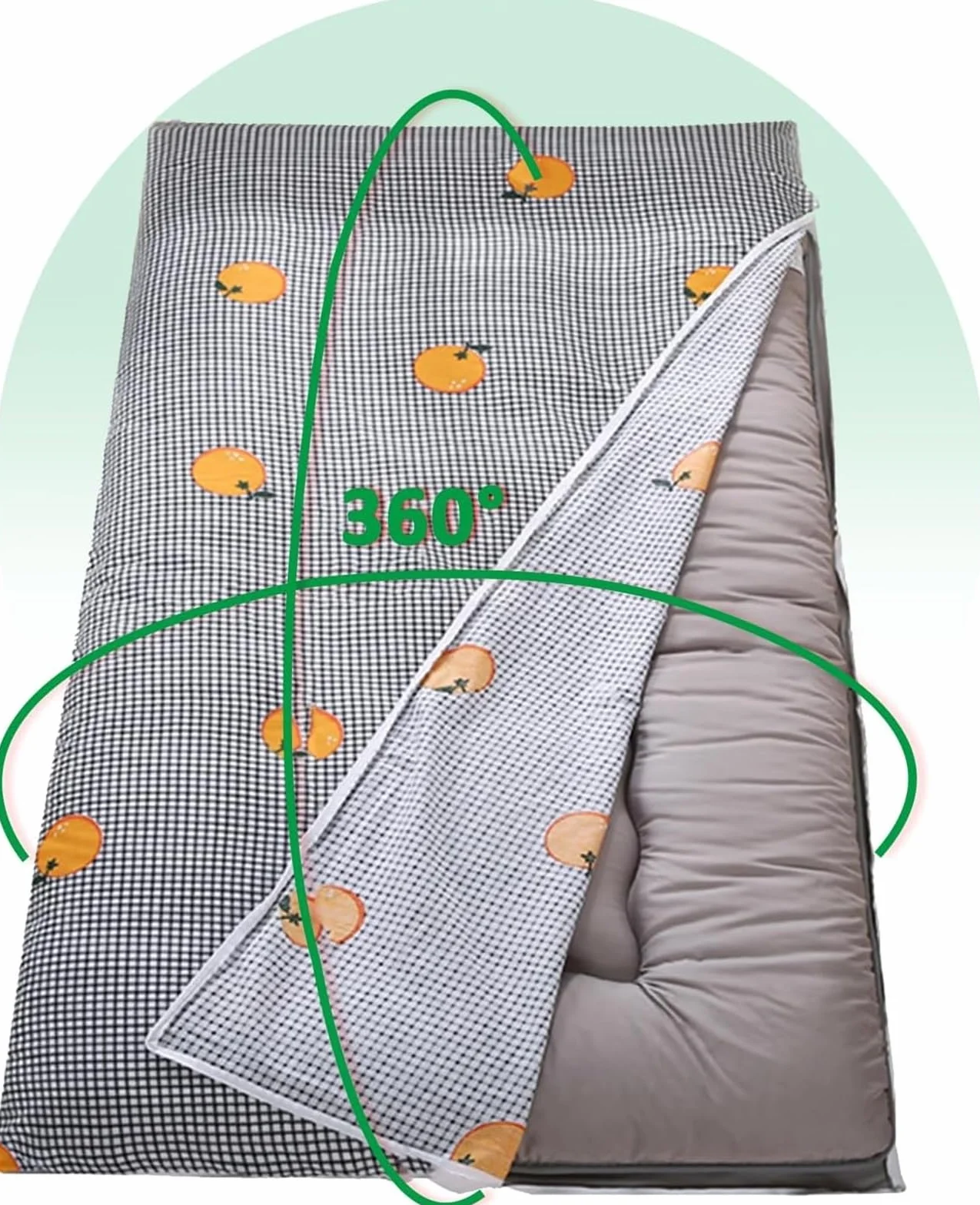 Housse de Protection pour Futon Japonais avec Fermeture Éclair, Lavable en Machine 150x190cm