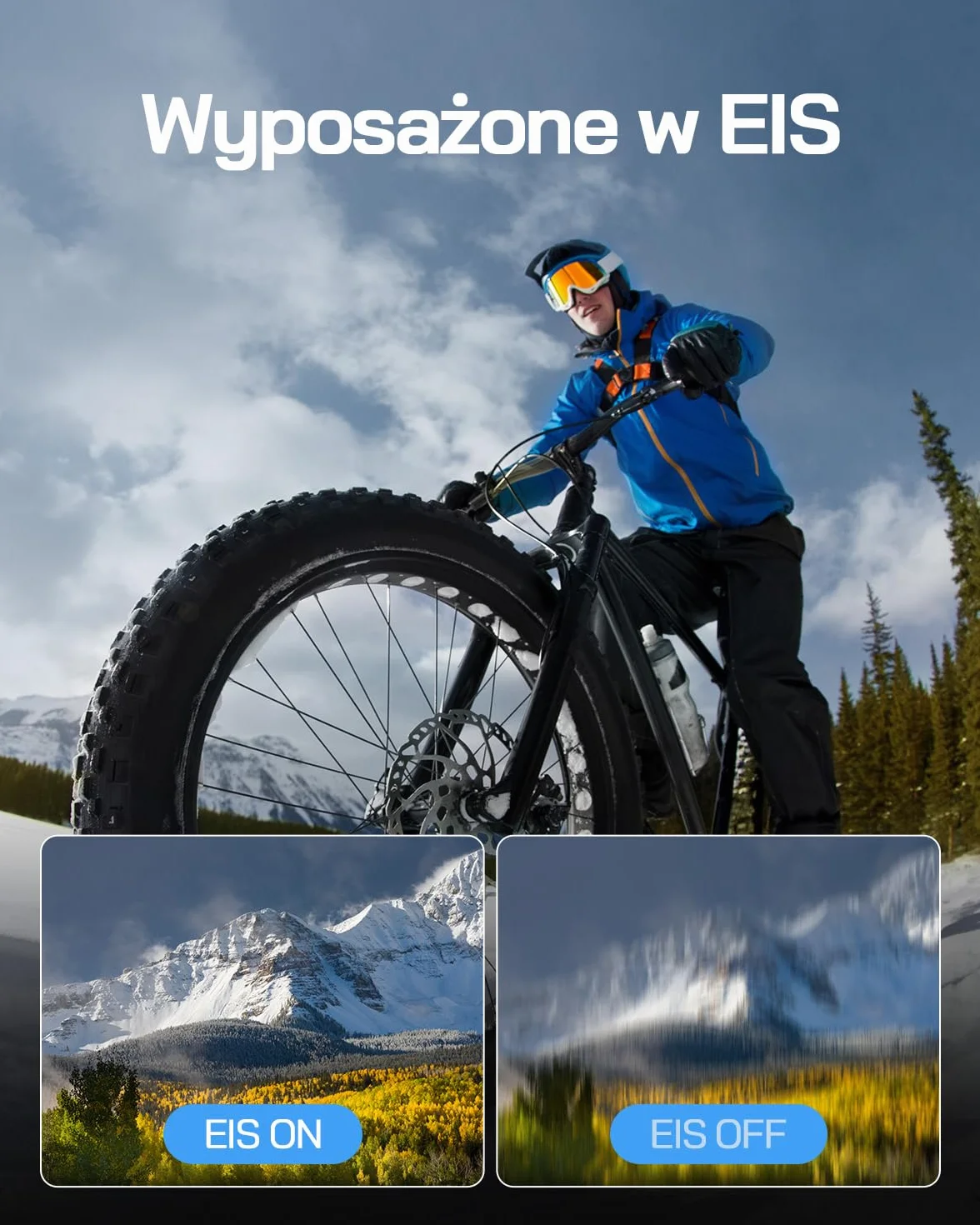WOLFANG GA120 4K kamera sportowa 20 MP, wodoodporna kamera podwodna 40 m do nurkowania, szerokokątna kamera WiFi 170° z podwójnym ekranem do vlogowania z EIS, zewnętrznym mikrofonem, pilotem zdalnego