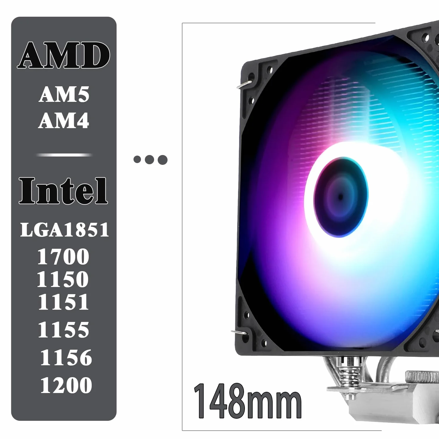 TR-Thermalright Assassin X 120R SE ARGB Chłodnica CPU - 4 rury cieplne, Cichy wentylator 120 mm, dla AMD AM4 AM5, Intel LGA1851/1700/115x/1200, chłodnica PC