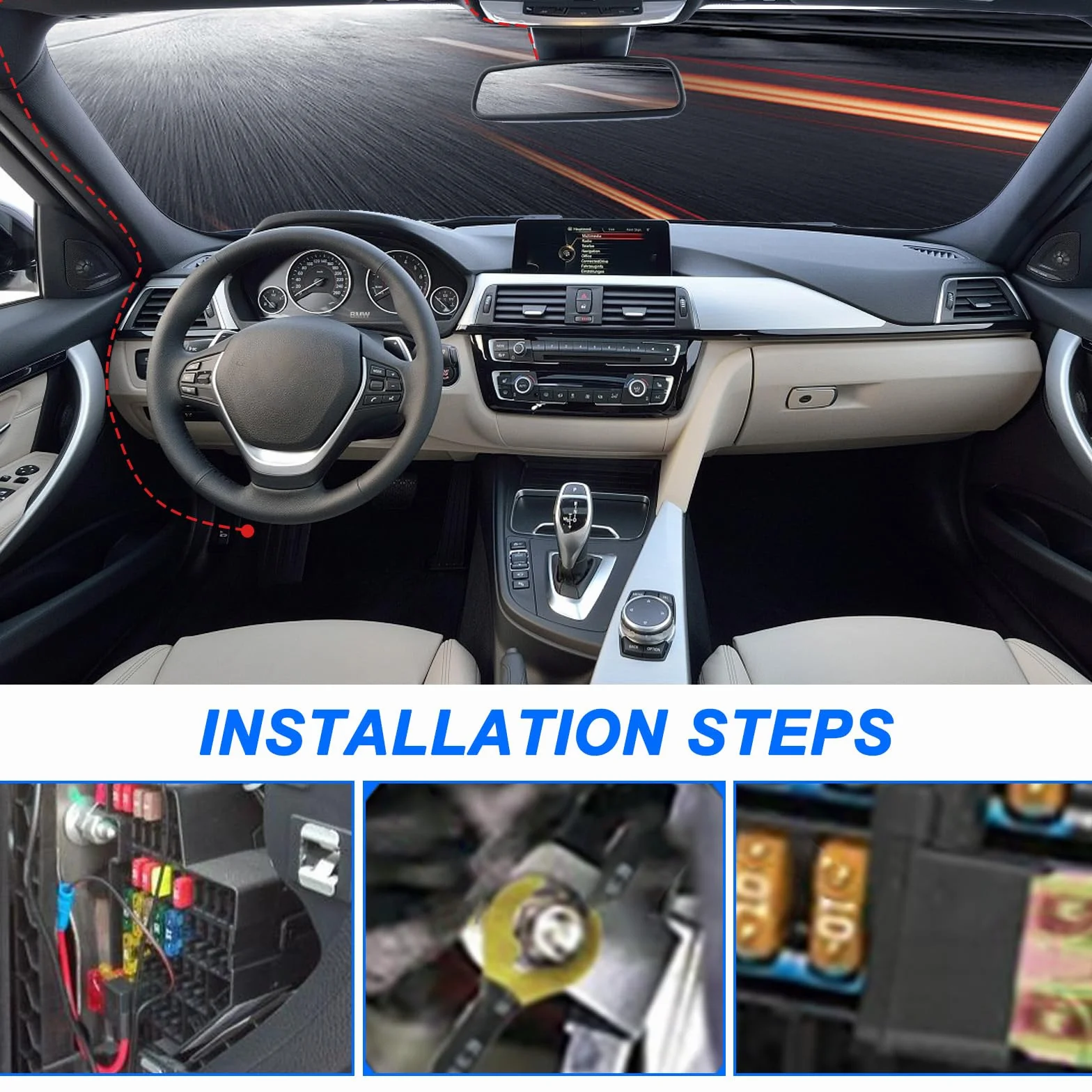 XMSJSIY Zestaw do kamery samochodowej Hardwire Adapter USB typu C Micro/Mini USB Hardwire Kit Car Dash Cam ładowarka przewód zasilający 12 V-24 V do 5 V z 4 kablami bezpiecznikowymi i narzędziem do