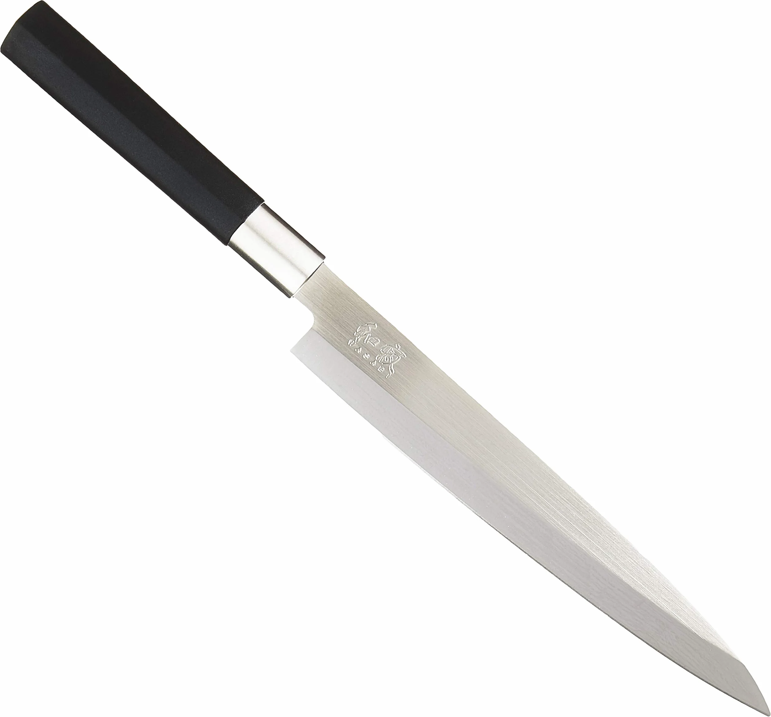 KAI Wasabi Black Yanagiba - Longueur de lame de 21,0 cm - acier inoxydable poli 6A/1K6 58 (±1) HRC - manche en polypropylène noir - couteau à sushi, couteau à sashimi - Fabriqué au Japon