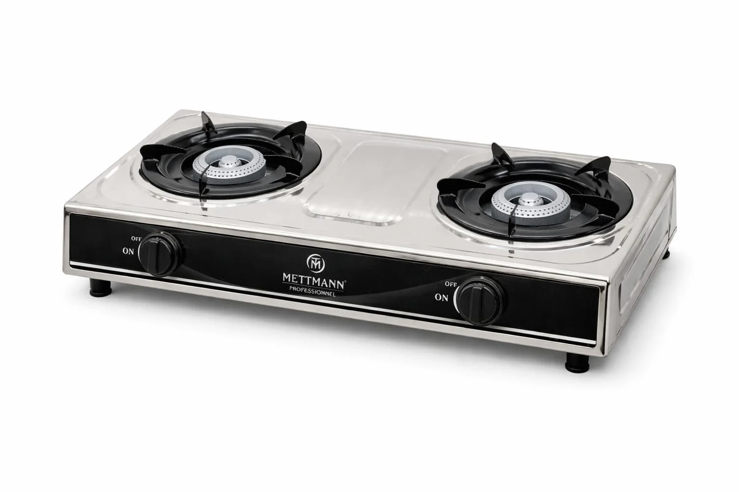 Réchaud Gaz Double 2 Brûleurs 2.9/2.9 kW, Allumage Piézo, Acier Inoxydable Facile à Nettoyer. Portable, Autoportant, Idéal Intérieur, Extérieur, Caravane, Camping. Puissance totale 5.8kW