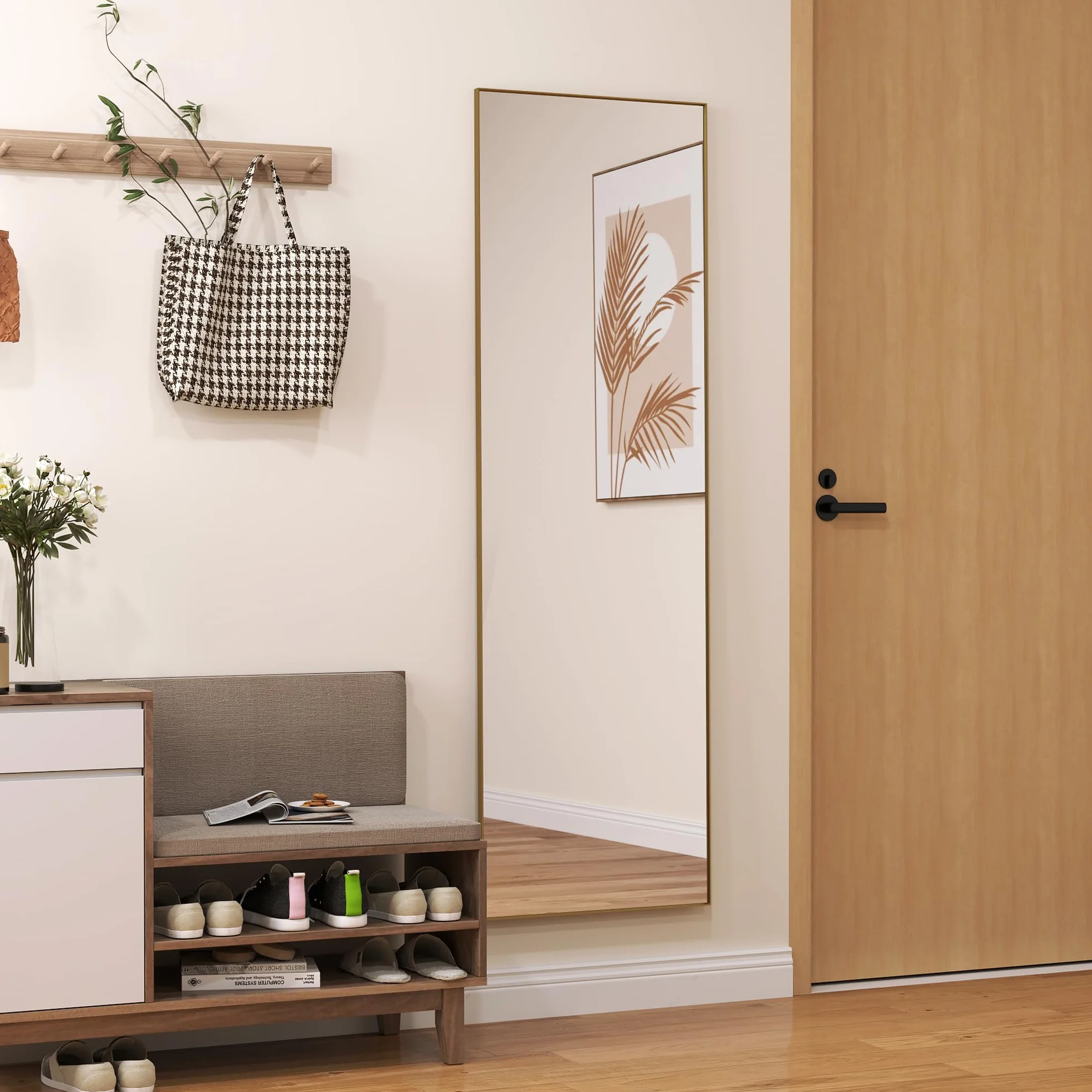 HOMCOM Grand Miroir Pleine Longueur 160 x 50 cm sur Pied Mural ou Posé Contre Mur pour Chambre à Coucher Salon Dressing
