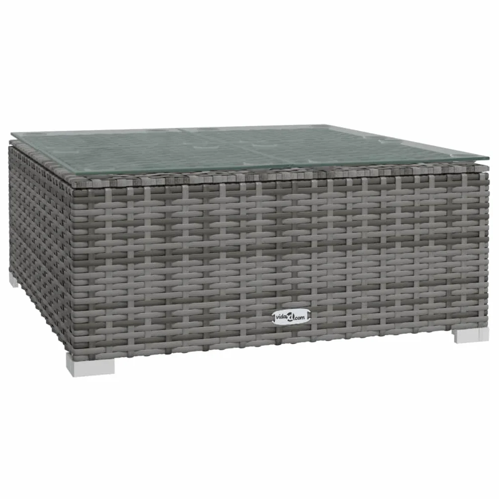 Salon de Jardin 4 pcs Résine Tressée Gris Meubles de Jardin décontractés