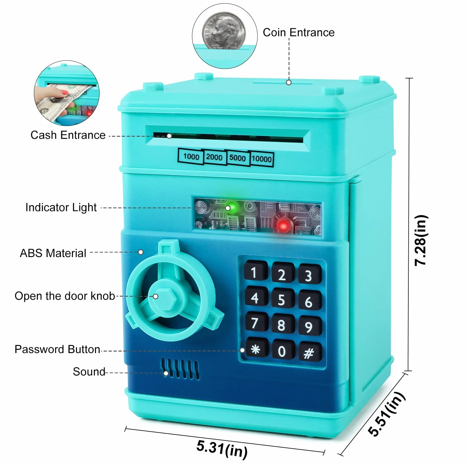 Highttoy Tirelire Electronique Coffre-Fort avec Code pour Enfants