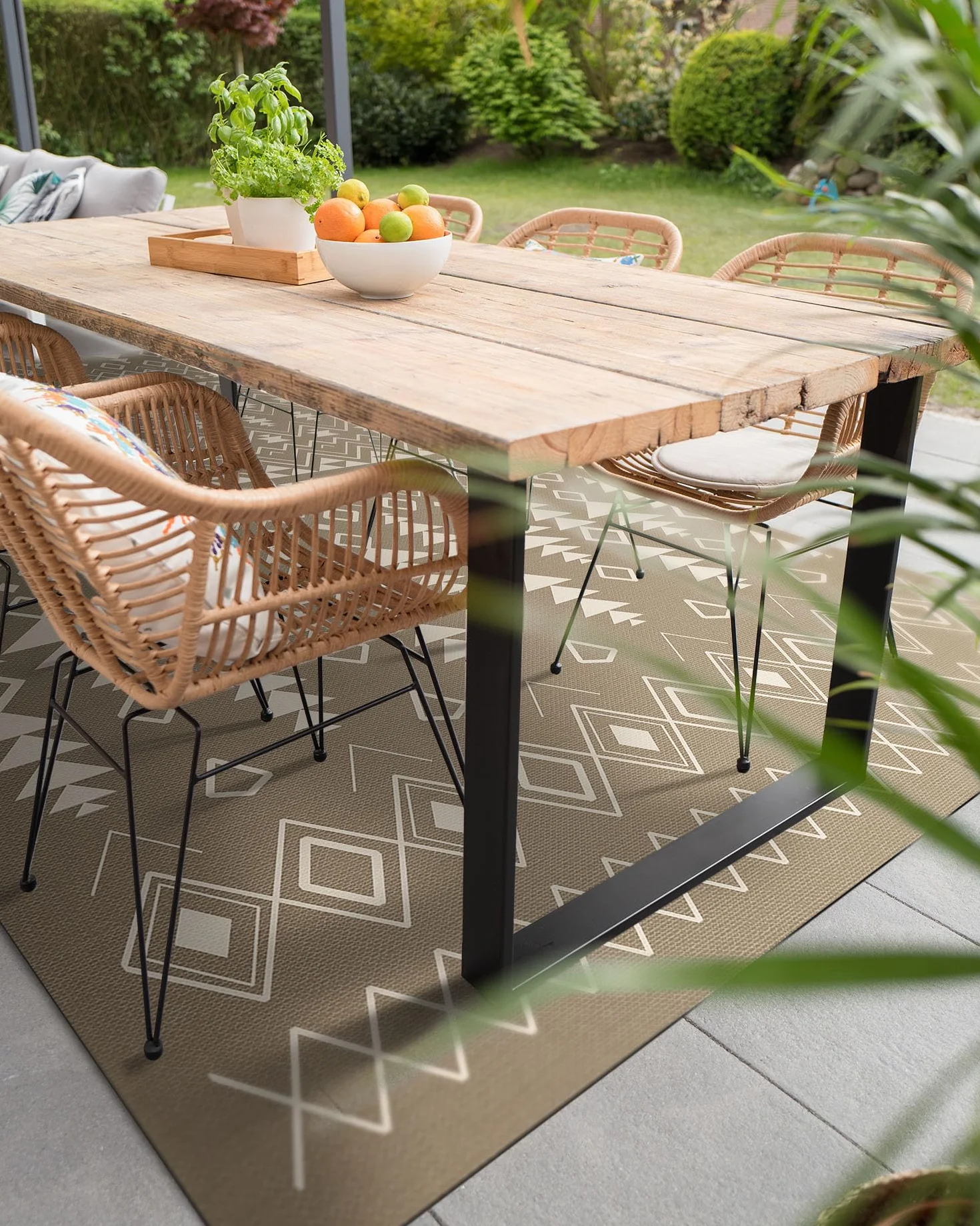 Panorama Tapis Vinyle - Modèle Balinais Marrom 40x80 cm - Différentes Tailles - Deco Maison, Cuisine, Chambre et Exterieur