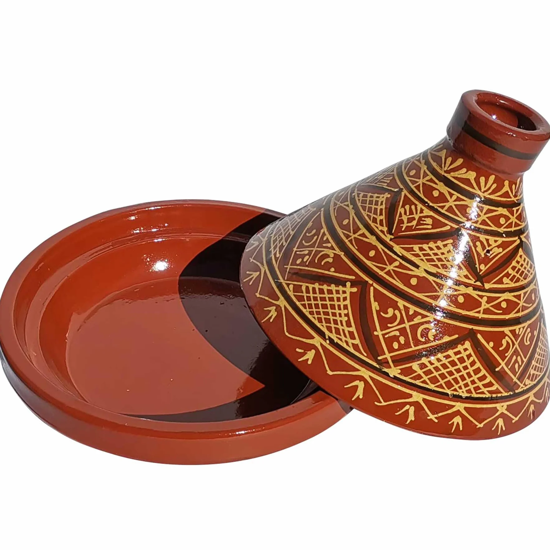 Casa Moro MT7071 Tajine Agadir marocain Ø 34 cm émaillé | Cuisiner jusqu'à 6 personnes | Qualité supérieure | Pot en argile de Marrakech