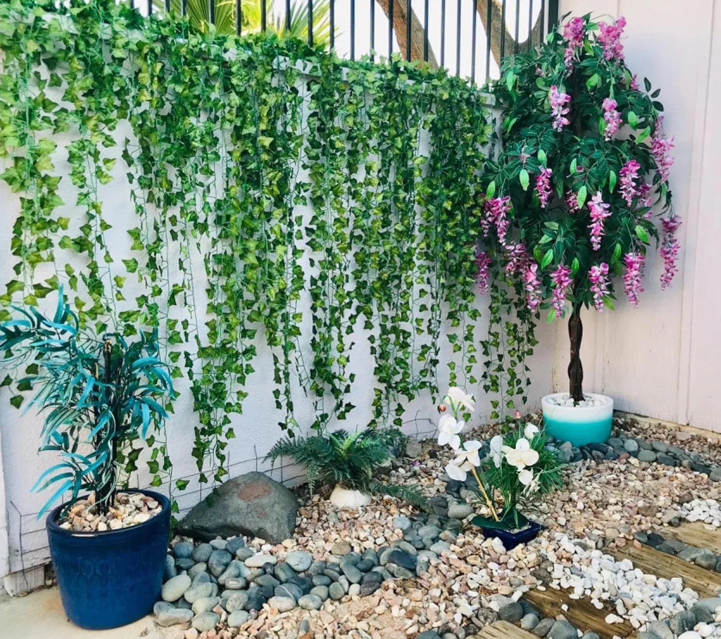 Lierre Artificielle Guirlande Vigne 2.2M, Plante Artificielle Extérieur Décoration Mariage