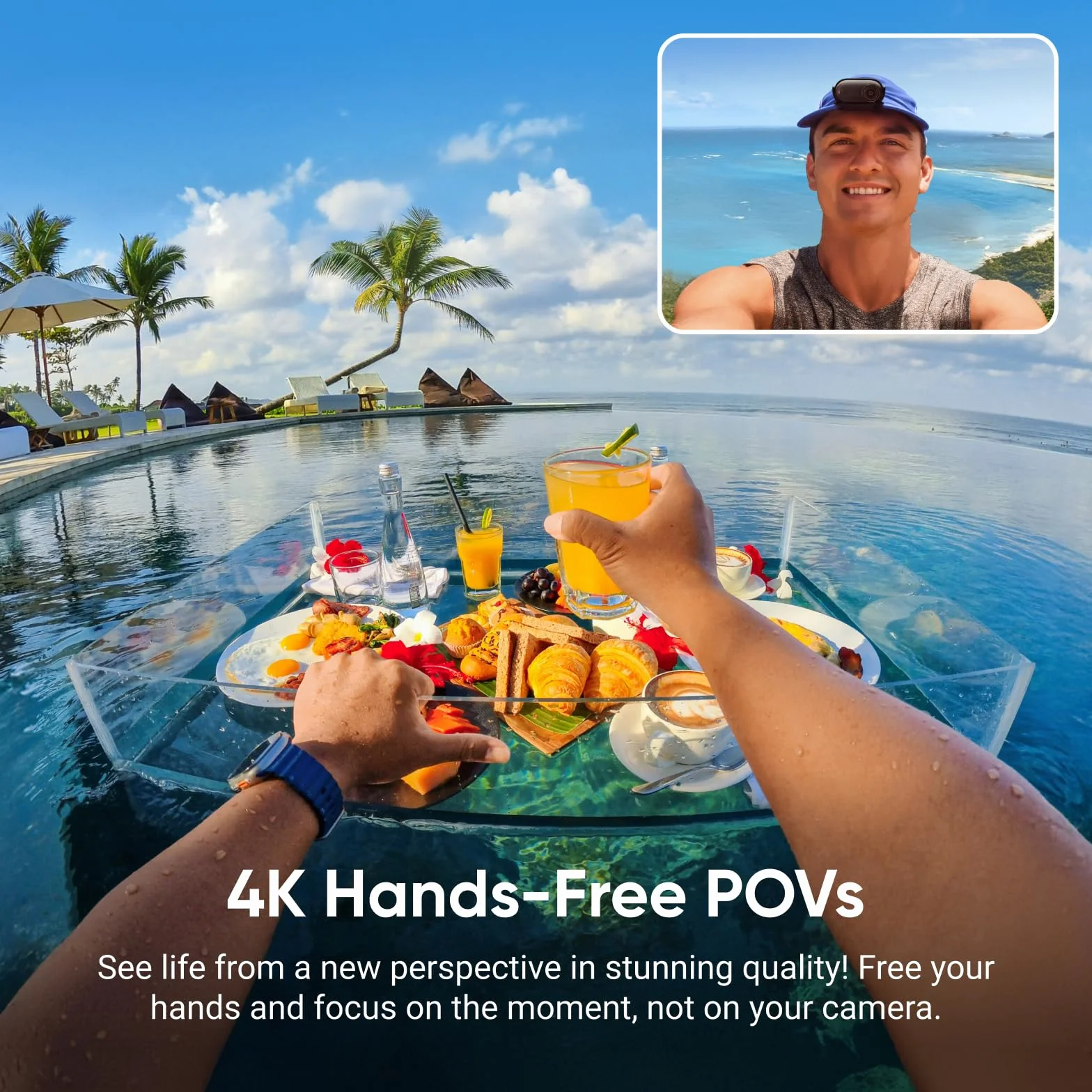 Insta360 GO 3S 128GB – mała przenośna kamera do vlogowania 4K, bez użycia rąk, mocowanie w dowolnym miejscu, stabilizacja, żywotność baterii 140 min, wodoodporność 10 m, edycja AI, czarna