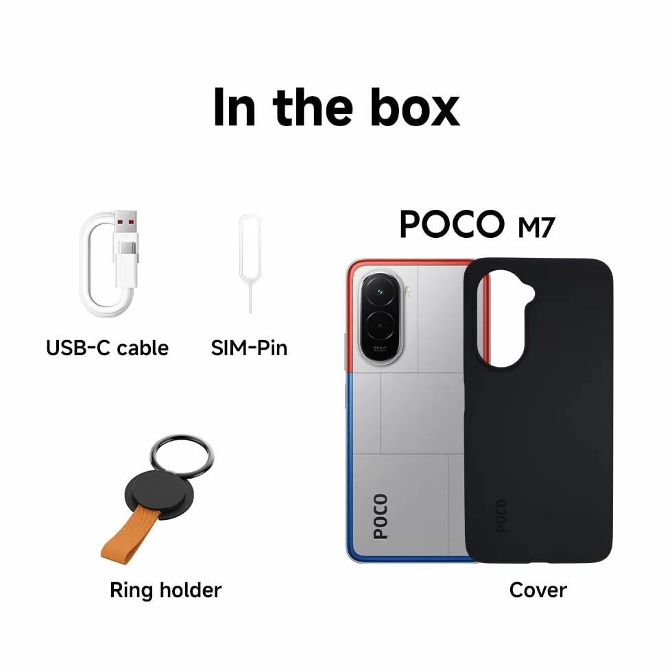 Xiaomi POCO M7, smartfon 6+128 GB, 6,9" FHD+ 144 Hz, Snapdragon 685, podwójny aparat 50 MP AI, 7000 mAh, czarny, ładowarka nie wchodzi w zakres dostawy