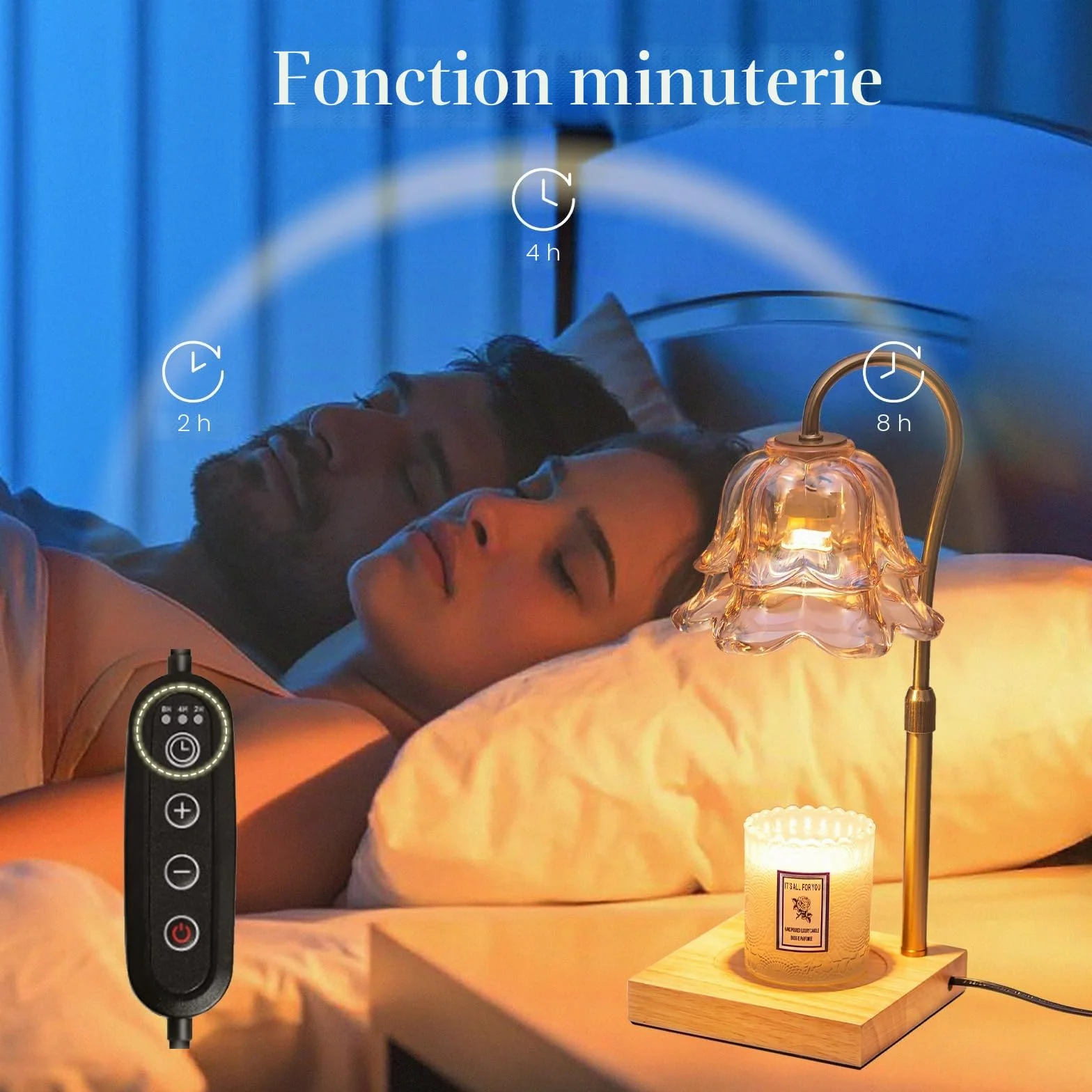 Chauffe-bougie Lampe : Lampe Chauffe-bougie Lampe chauffante électrique pour bougies parfumées Lampe à bougies électrique Cadeaux pour femmes Meilleure amie Maman Lampe chauffante pour