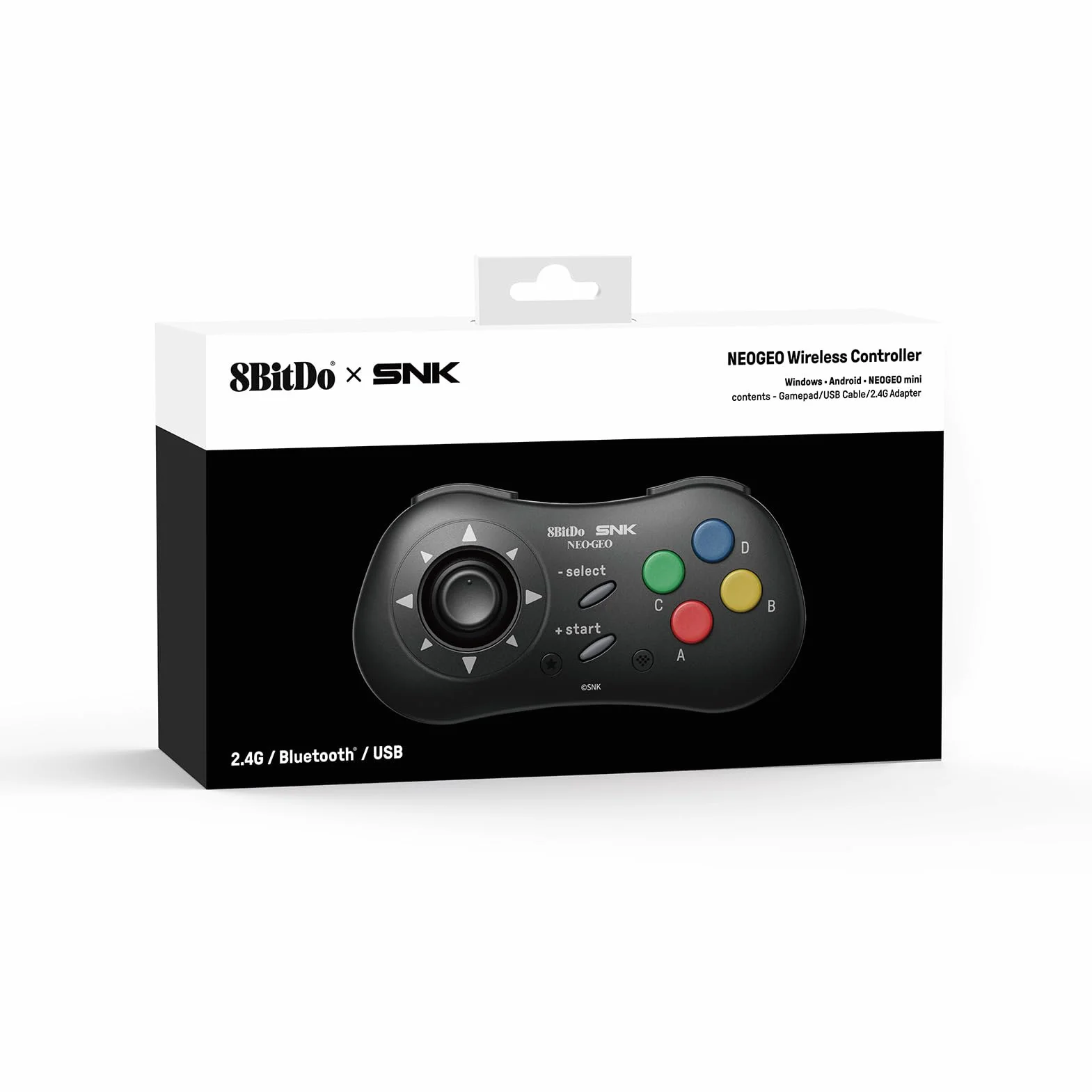 8Bitdo Manette Noire Bluetooth SNK Neo Geo CD – Compatible PC, Android, Neo Geo Mini