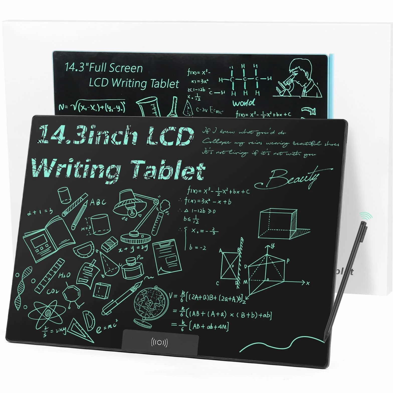 Tablette d'écriture LCD 14,3 Pouces Réutilisable Ardoise Électronique pour Bureau