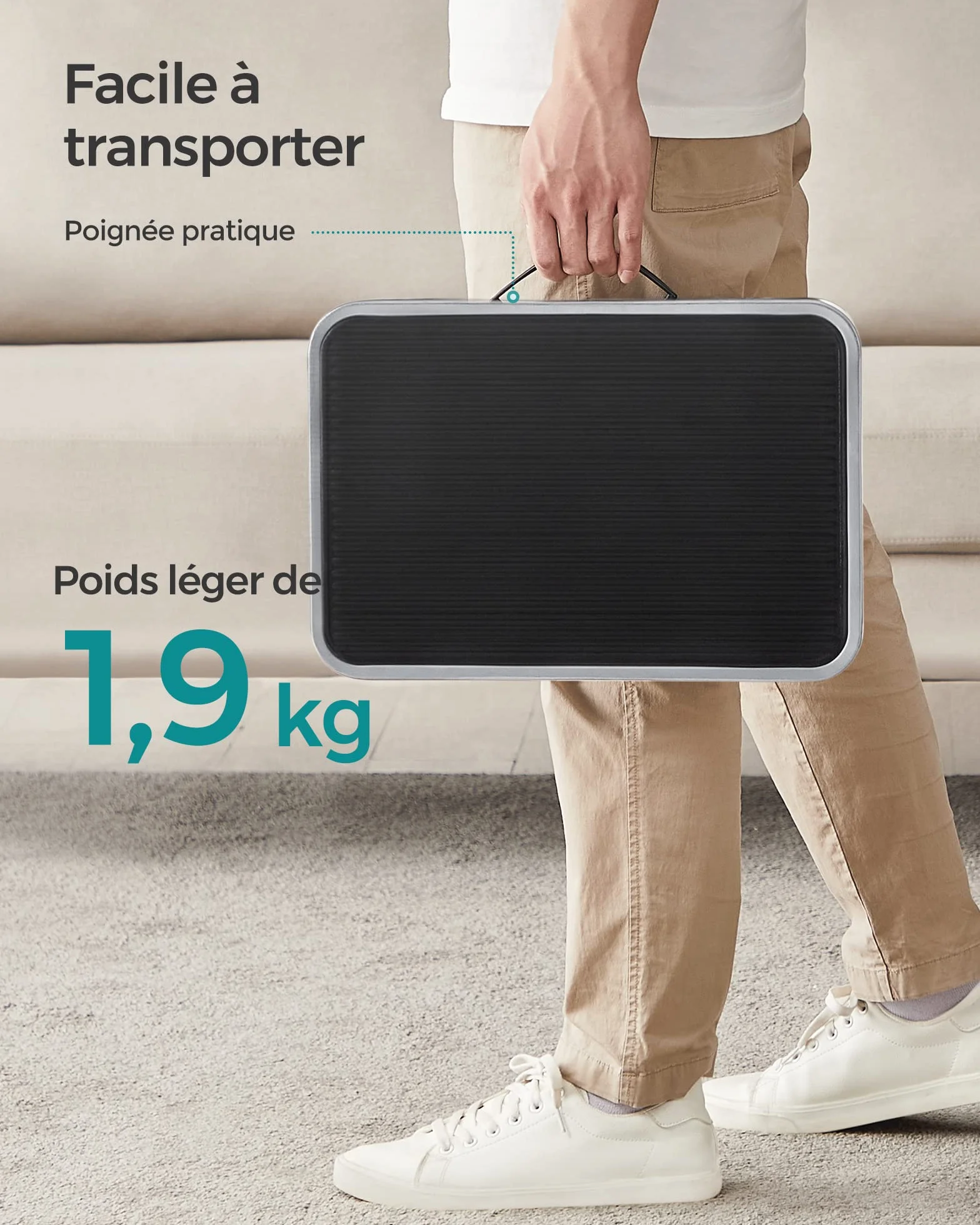 SONGMICS Marchepied Pliable Escabeau Acier 150 kg 32 x 44 x 17,5 cm Gris