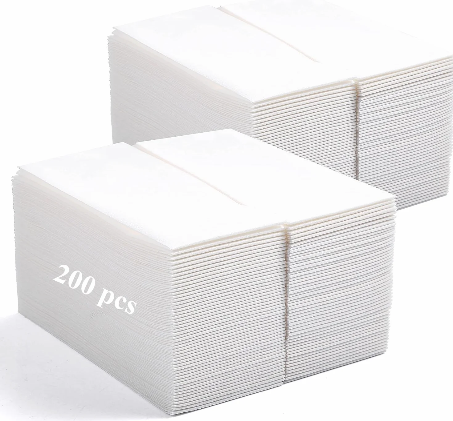 LEKOCH 200 pcs Serviettes de Tables Jetables Intisse Blanche Serviette papier Qualité Rectangle pour fêtes mariage noel 43 * 30cm