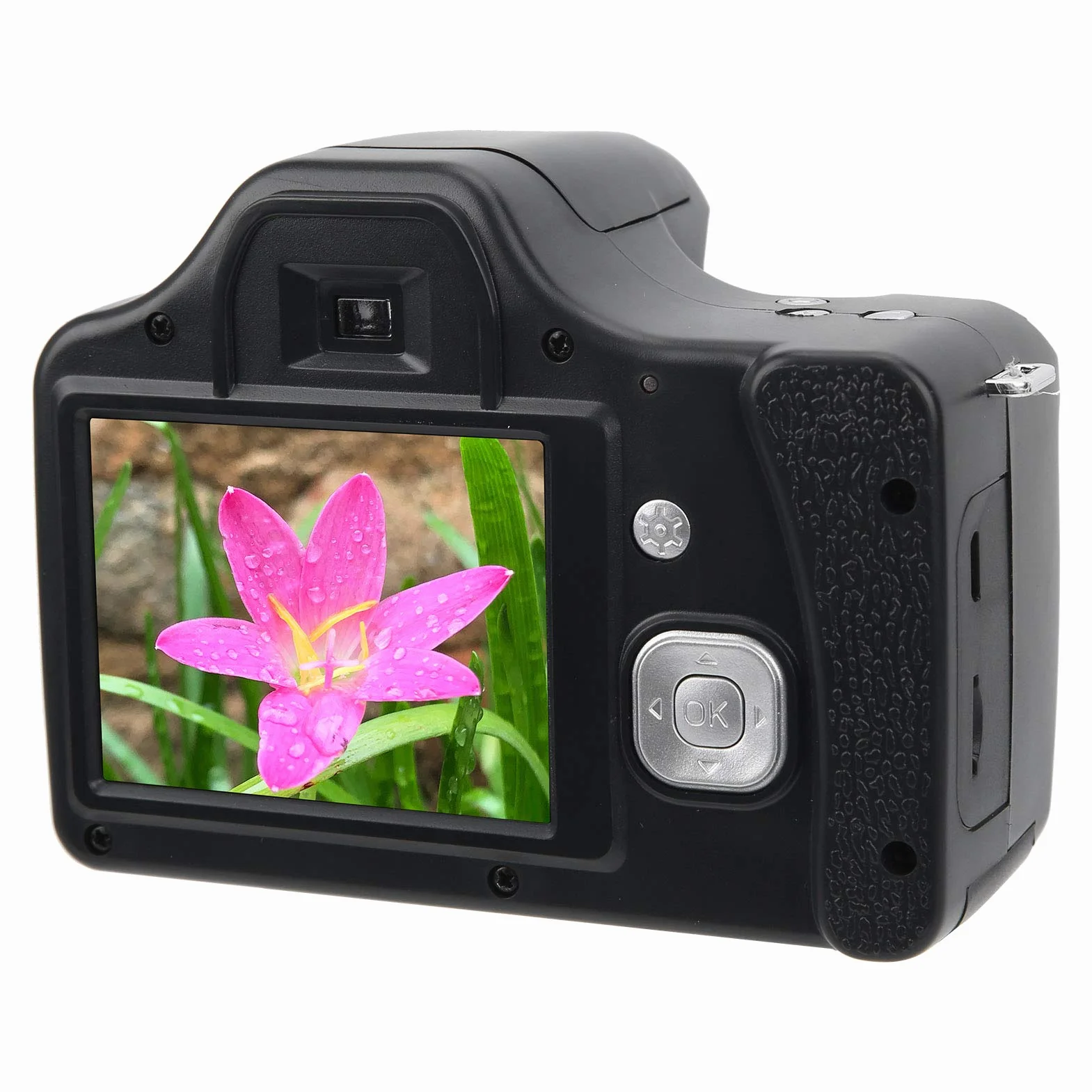 Cyfrowa Lustrzanka, 3,0-calowy Ekran LCD, 18-krotny Zoom Lustrzanka HD z Wbudowaną Lampą Błyskową, Przenośna Cyfrowa Kamera o Długiej Ogniskowej do(Wersja standardowa + obiektyw szerokokątny)