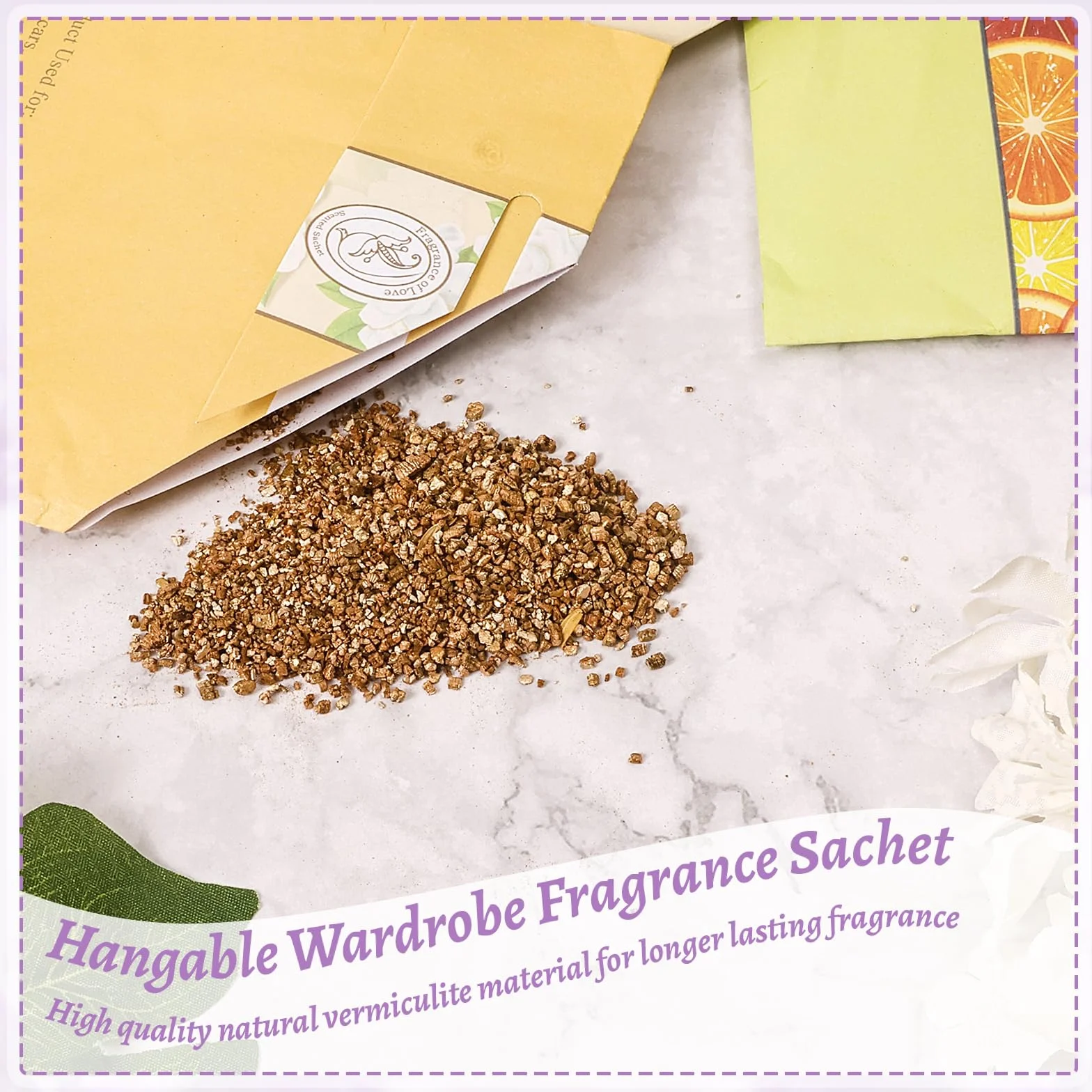 Sachets parfumés naturels anti-mites lot de 30 6 parfums désodorisants de garde-robe suspendus