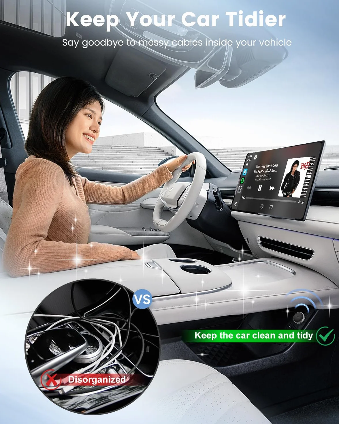 CarlinKit MINI Ultra3 Najnowszy bezprzewodowy adapter CarPlay i Android Auto, umożliwiający szybkie połączenie przewodowe z bezprzewodowym, kompatybilny z systemami iOS 10+ i Android 11.0+.
