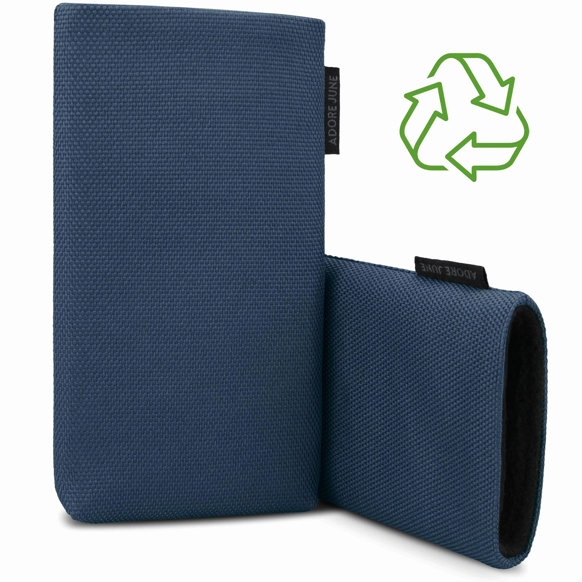 Adore June Etui na telefon komórkowy Classic z recyklingu, niebieskie, kompatybilne z iPhone 16 Pro Max 2024, nowoczesne, ekologiczne materiały R-PES, wyprodukowano w Europie