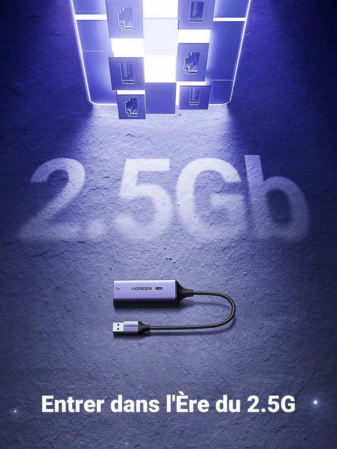 UGREEN Adaptateur USB 3.0 vers RJ45 Ethernet 2500 Mbps LAN Plug Play Windows 11 MacOS PC Portable