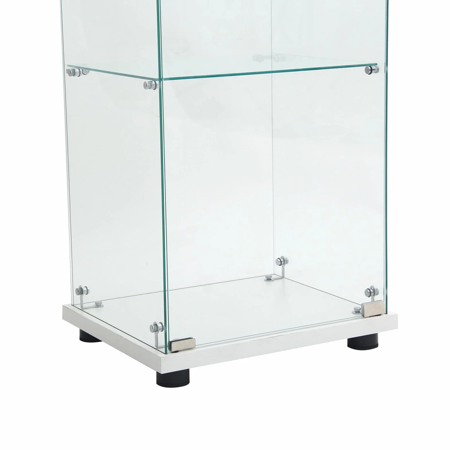 Vitrine en Verre pour Collection, Armoire de Collection Moderne à 3 Couches avec 1 Porte, Meuble Vitrine Verre avec LED, pour Chambre, Salon, 42x36x125cm, Blanc + Lumière
