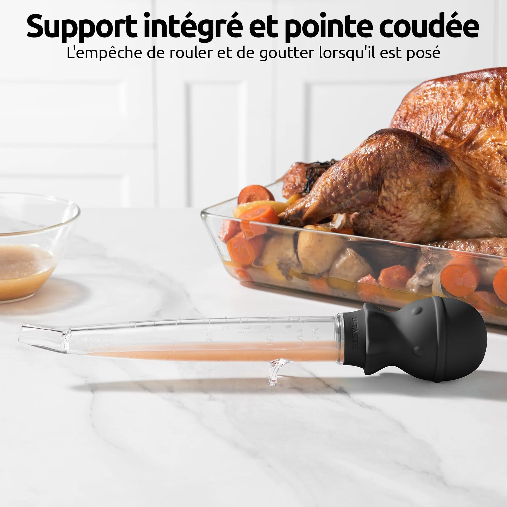 U-Taste Poire à dinde coudée 42,5 g Tritan silicone alimentaire noir