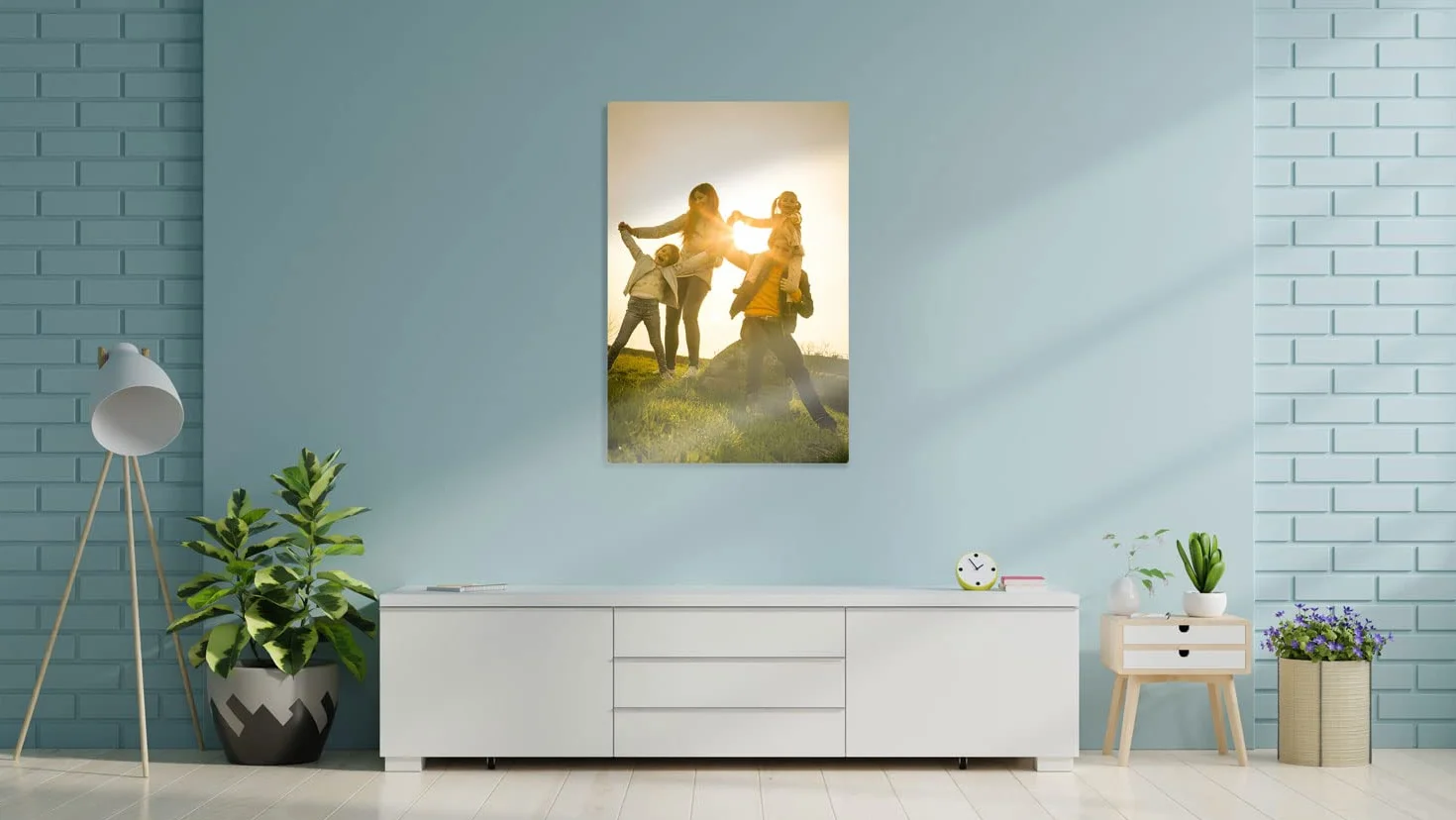 Toile Personnalisée Portrait Photo 30x40 cm Cadre en Tela et Bois