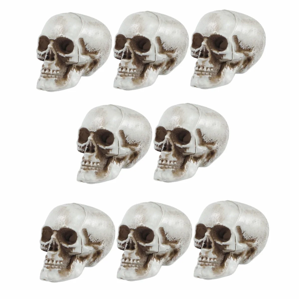 Lot de 8 Mini Crânes Plastique Halloween Décoration Fête Effrayants