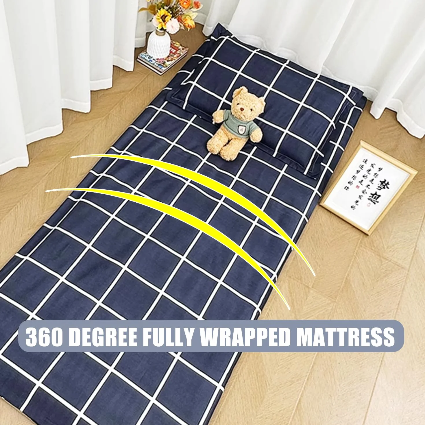 Housse Futon pour Matelas Japonais 70 x 200cm Anti-Poussière Confortable
