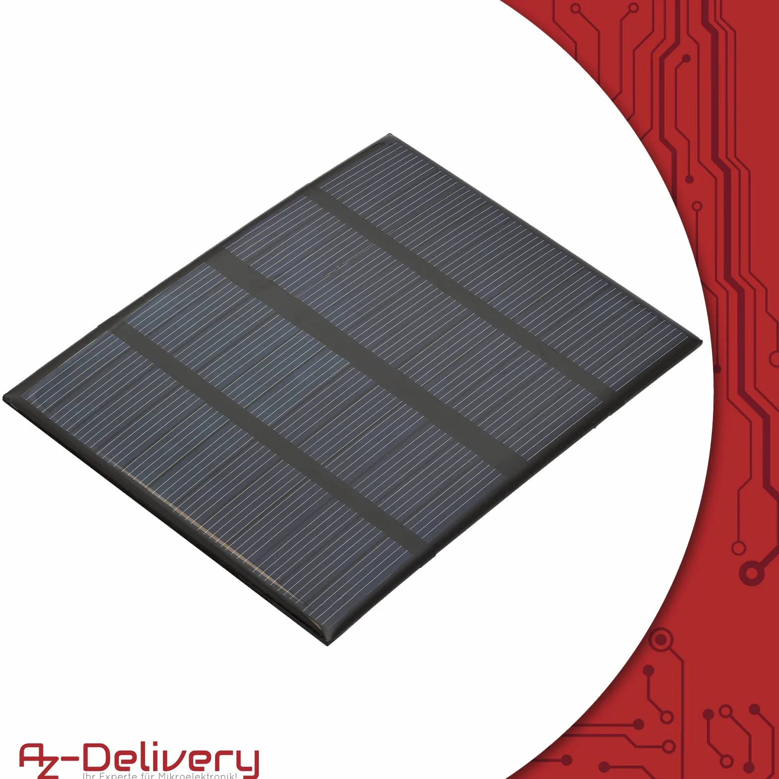 AZDelivery Moduł solarny, polikrzem, mini panel słoneczny 5 V, 1,5 W, mały panel słoneczny, przenośny system do ładowania baterii, telefonów komórkowych z wodoodpornej żywicy
