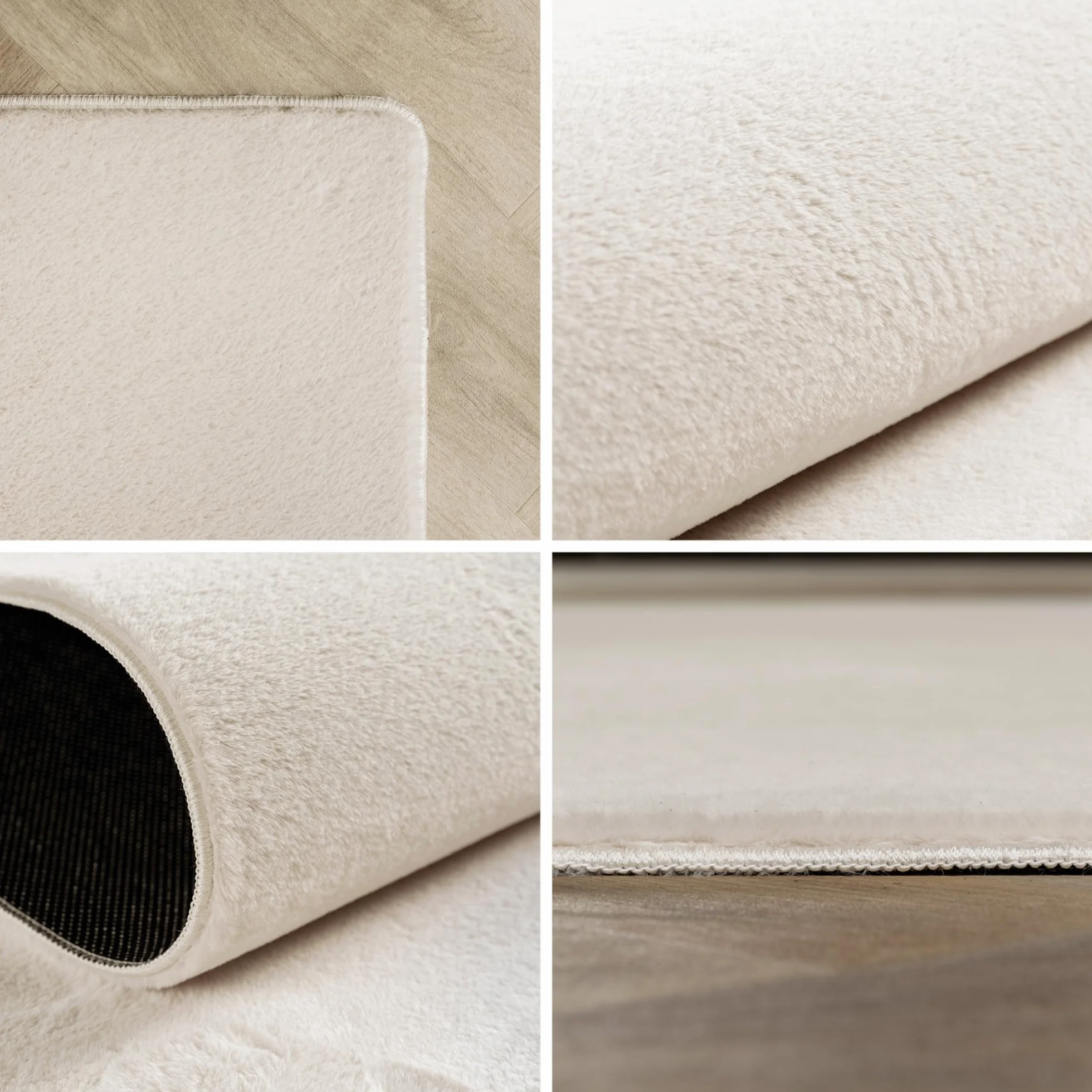 SIMPEX Tapis Rond Crème 200 cm Tapis à Poils Courts Lavable, Rond, Doucement Antidérapant et Design Monochrome Moderne pour Salon, Chambre, Cuisine et Chambre d'enfant