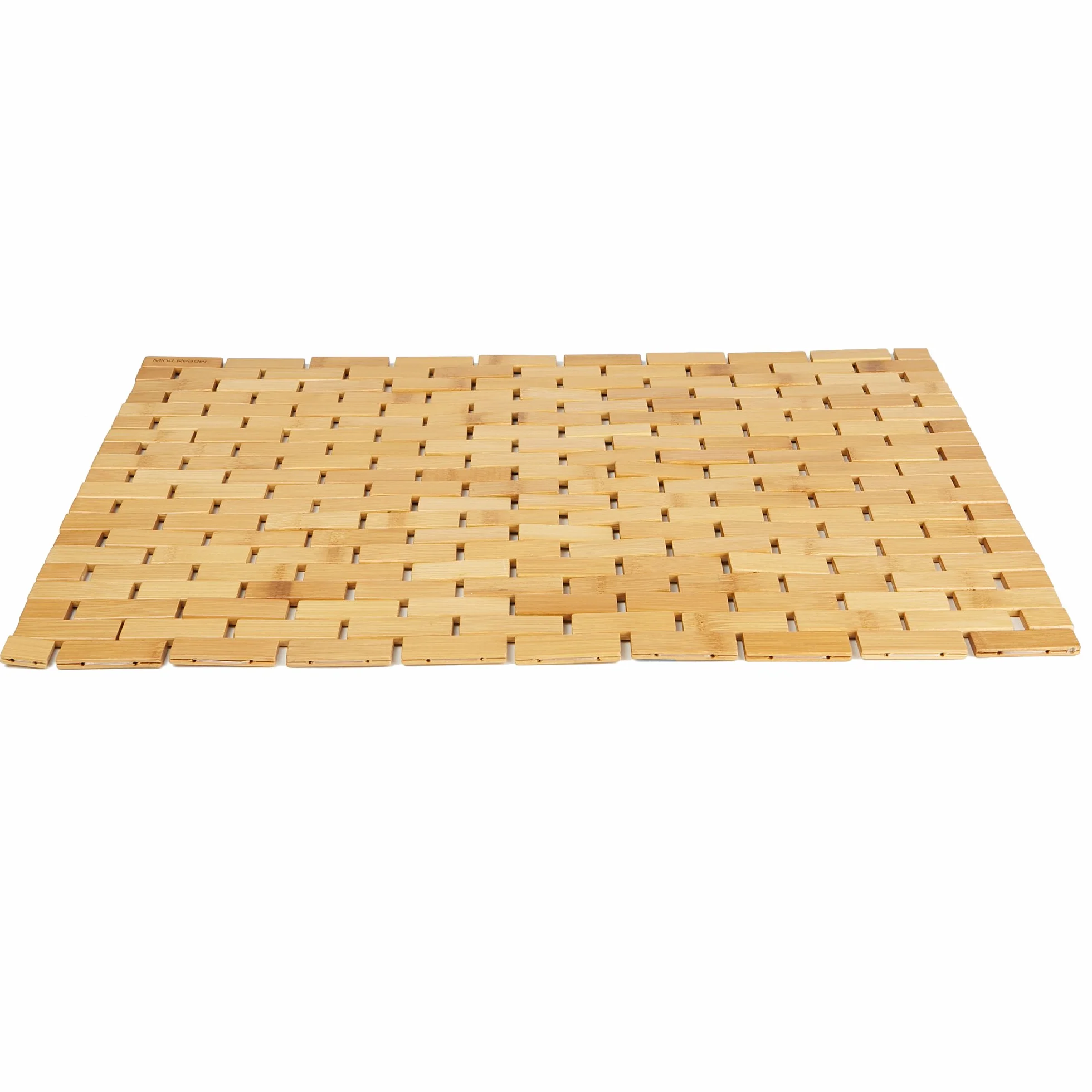 Mind Reader Tapis de Bain de Luxe en Bambou Enroulable 60 x 41 cm Marron