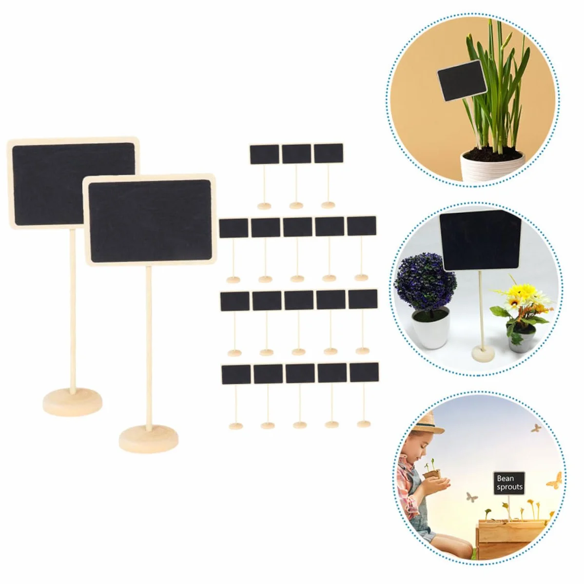 Mini Ardoise Table avec Support Panneaux Buffet pour Numéros de Table Mariage 20 pièces
