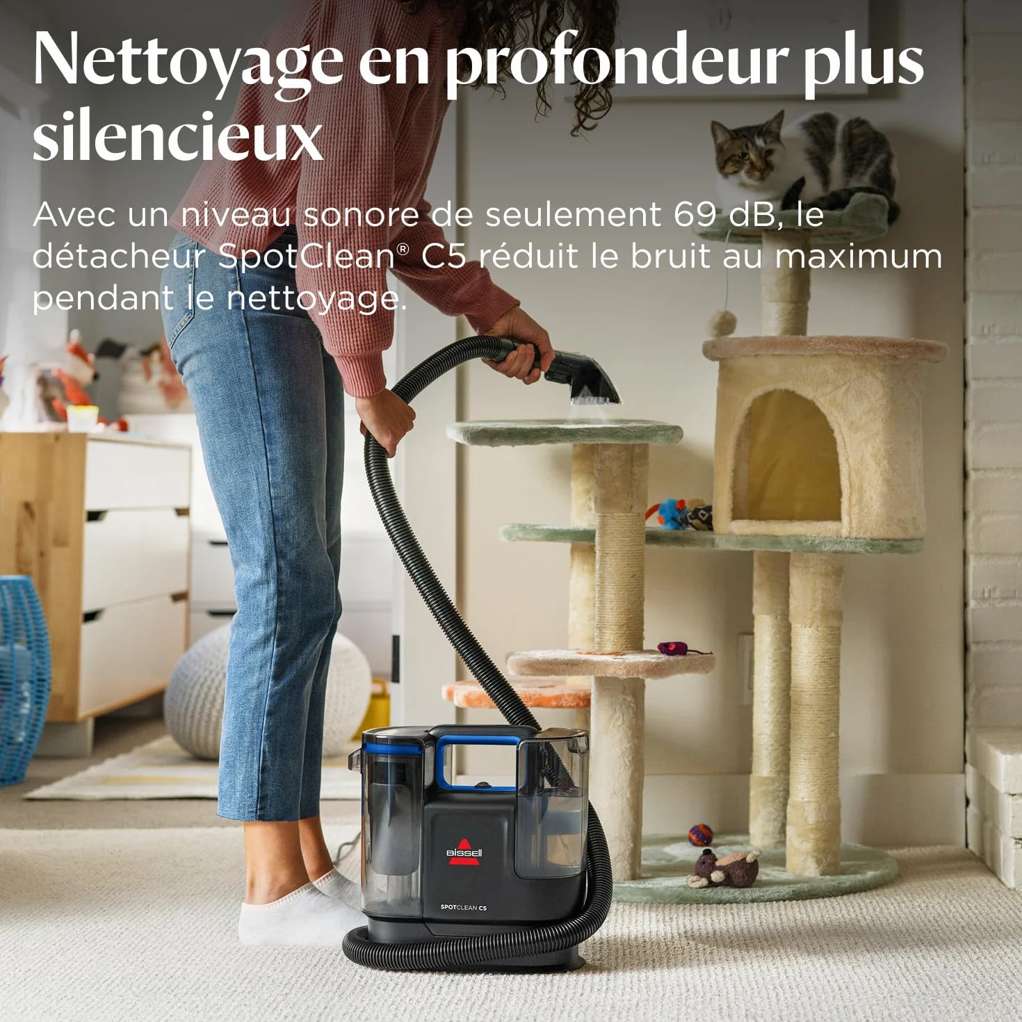BISSELL SpotClean C5, Shampouineuse Canapé 400W, Nettoyeur Tapis Moquettes Tissus Voiture