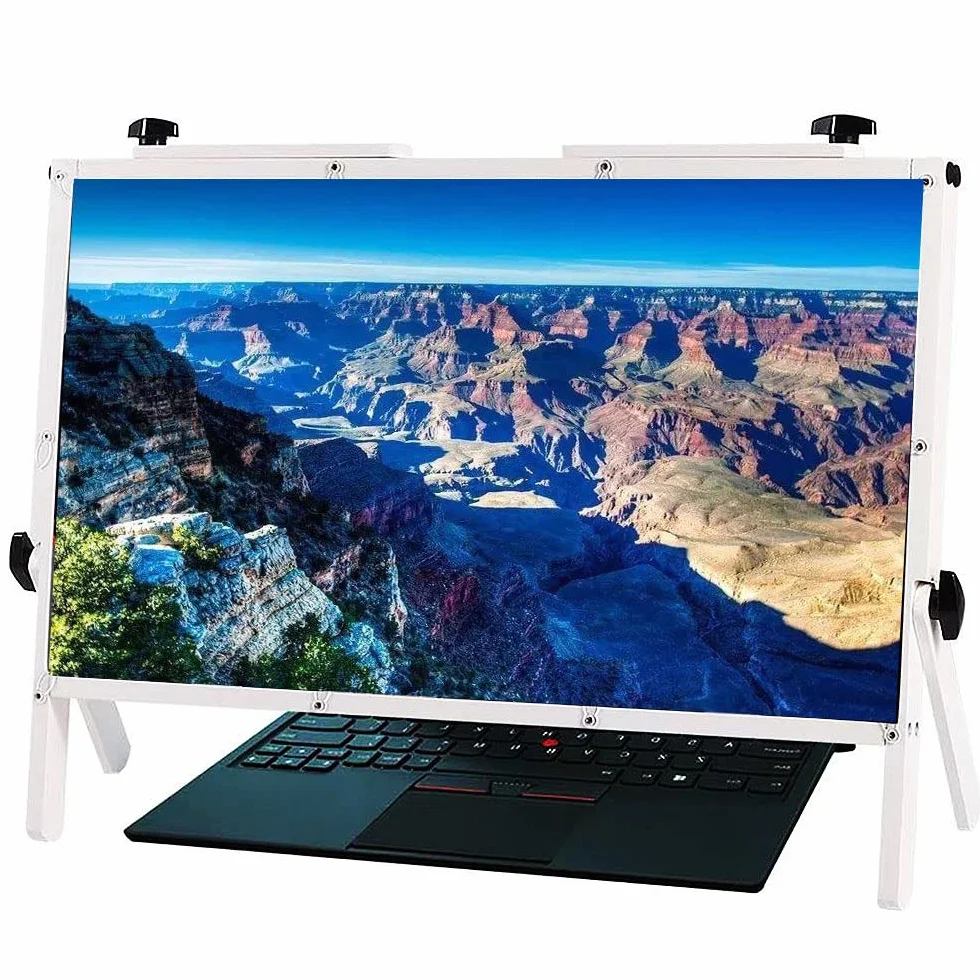 Lupa do ekranu laptopa Szkło powiększające do ekranu na pulpicie, wygodny składany wyświetlacz projekcyjny 22 ", kompatybilny z laptopami, iPadami, telefonami komórkowymi (biały)