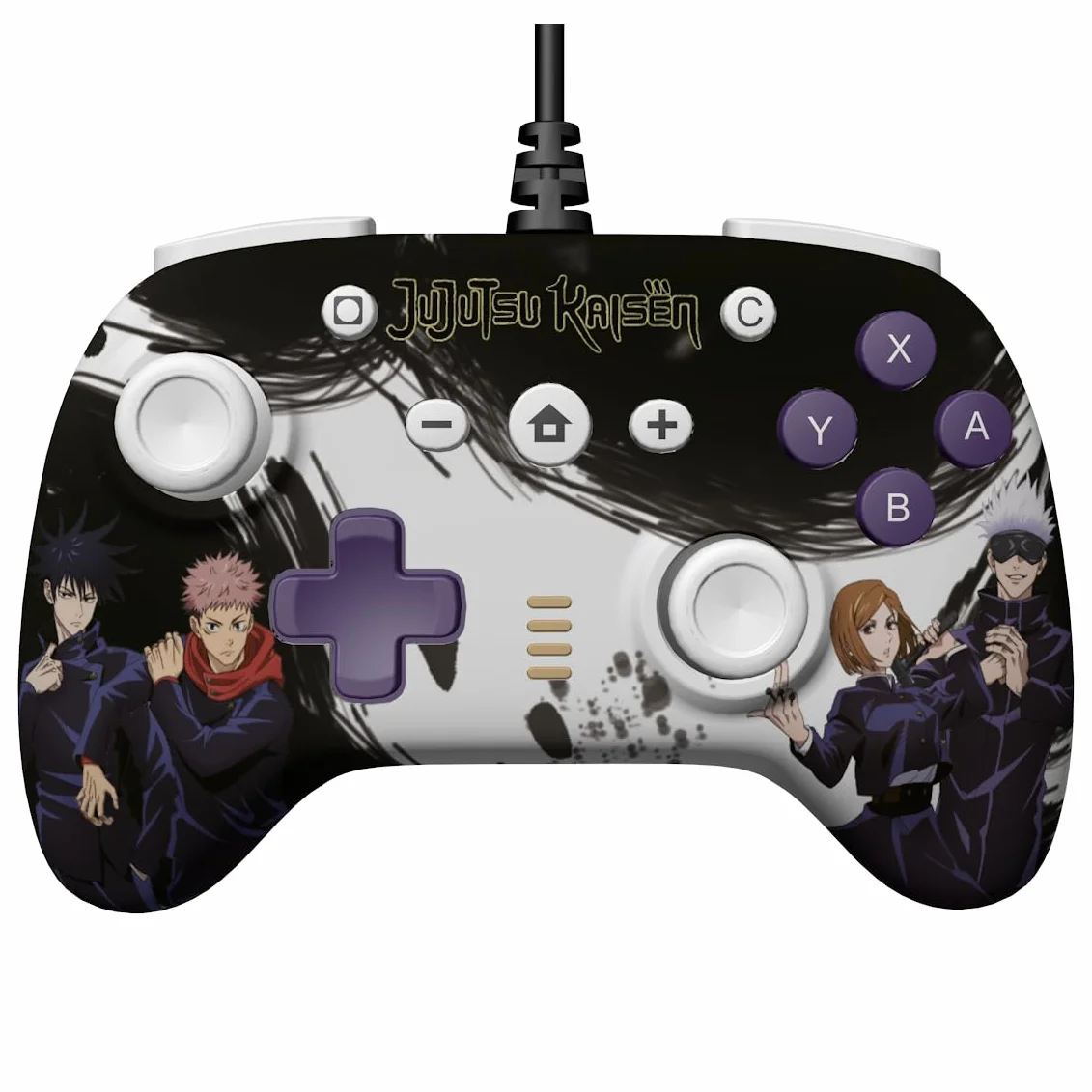 Konix Jujutsu Kaisen Manette filaire pour Nintendo Switch, Switch 2 et PC - Noir - Câble 3 m